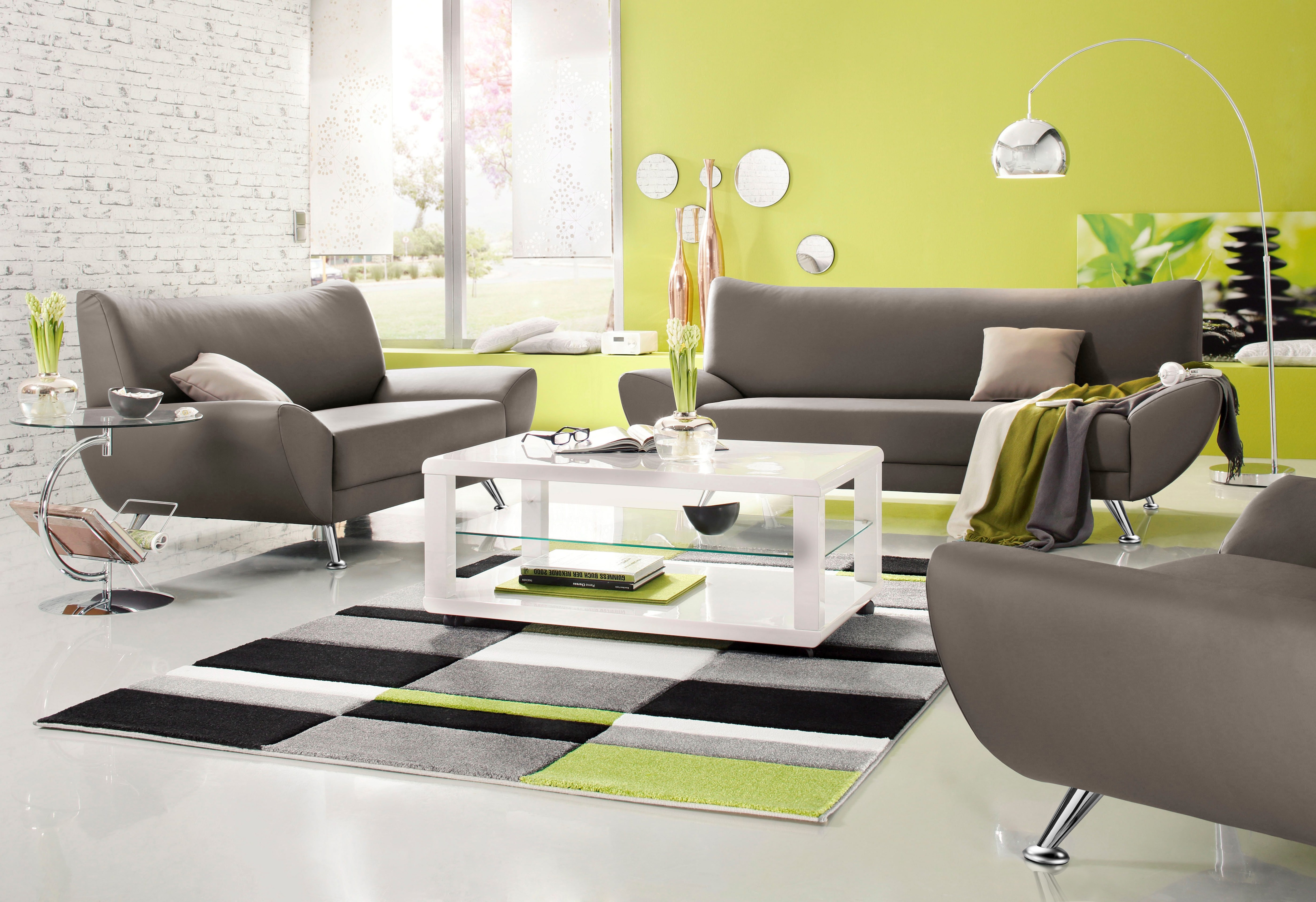 Home affaire Polstergarnitur "Saltare elegant & komfortabel, 3-2-1, bequem, Designfuß" 3 Stk. tlg.