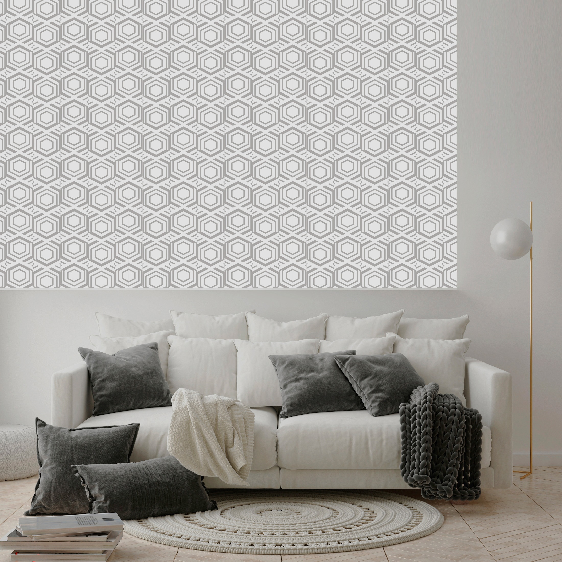 queence Vinyltapete »Birte«, gemustert-Farbverlauf-bedruckt-abstrakt, 90x250cm, selbstklebend, kinderleichte Anbringung, Sticker
