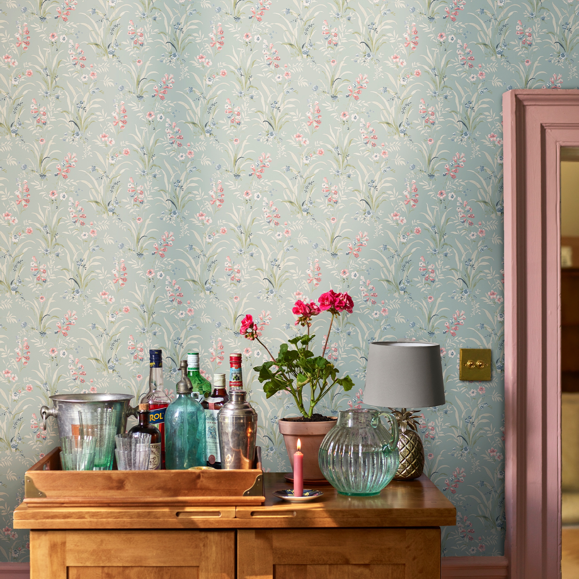 LAURA ASHLEY Vliestapete "Mosedale Posy" geblümt glatt 10mx52cm (ca. 5m2)