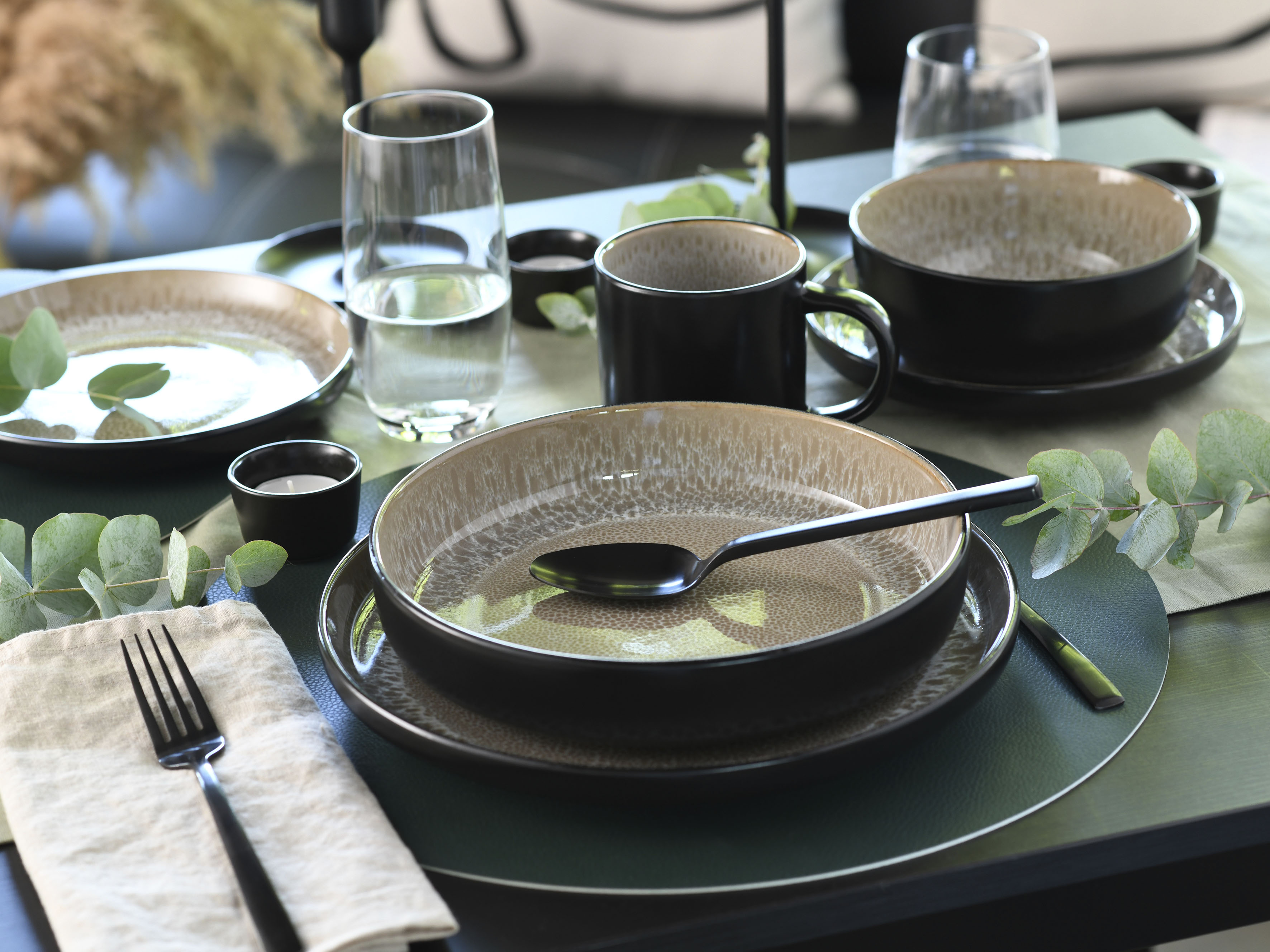 Thumbnail - my home Kombiservice "modernes Geschirr-Set, Service Nydala" hohe Haltbarkeit, spülmaschinen- & mikrowellengeeignet, Rea...