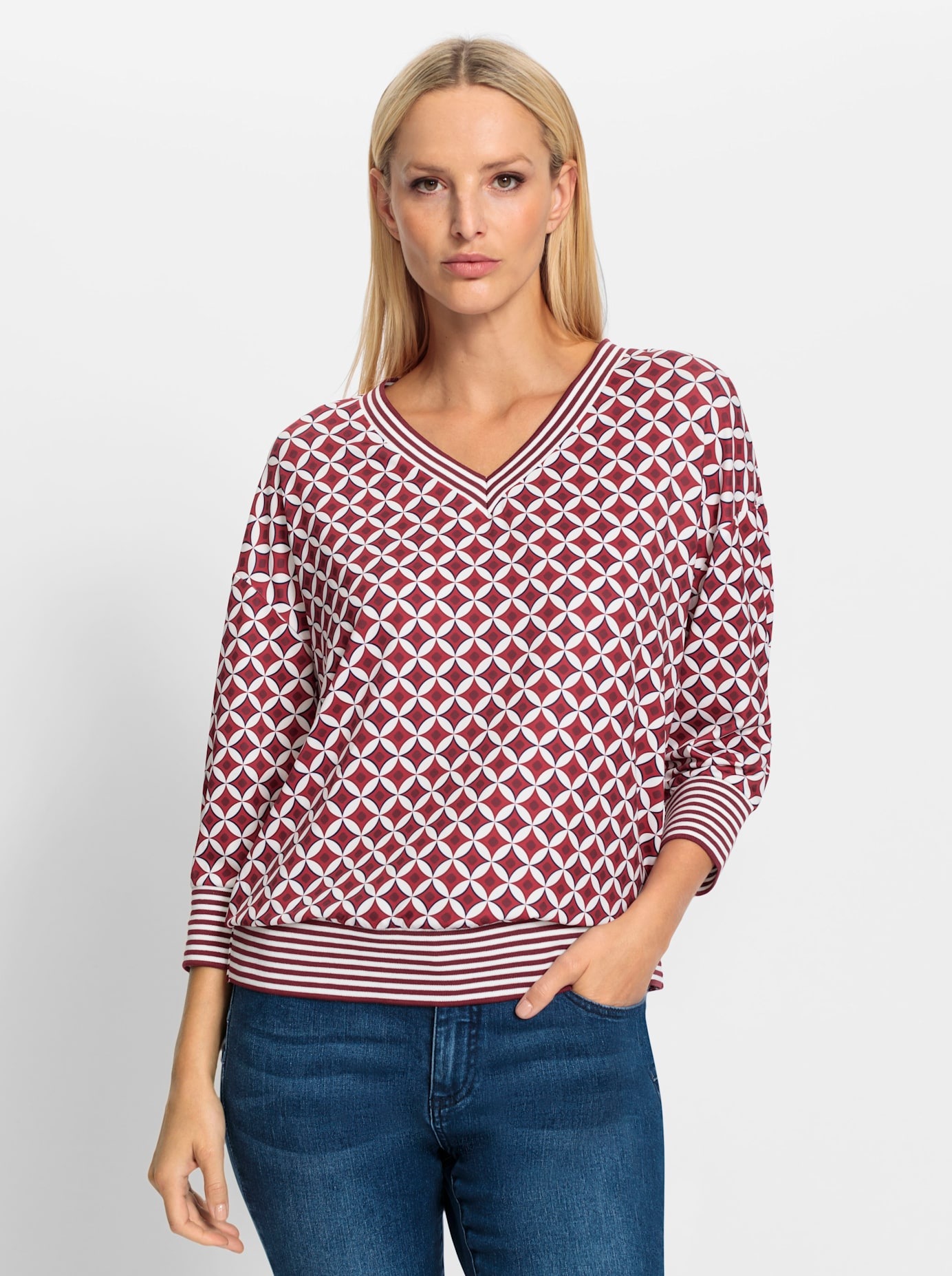 heine 3/4-Arm-Shirt »Druck-Shirt«, (1 tlg.)