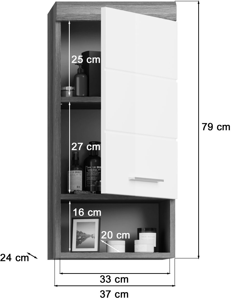 INOSIGN Badmöbel-Set »Siena, 4 teilig, bestehend aus:«, (Set, 4 St.), Waschbeckenunterschrank, Spiegel, Unterschrank, Hängeschrank