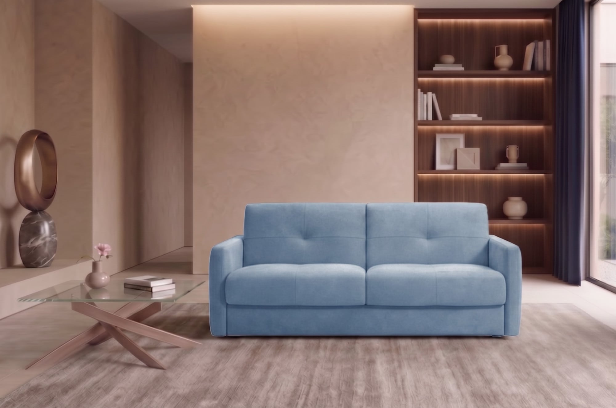 Egoitaliano Schlafsofa »DUCK, Made in Italy-Designsofa mit Dauerschlaffunktion, Breite 206 cm« Schlafcouch aus Luxus Microfaser mit komfortabler Matraze. 160x190 cm