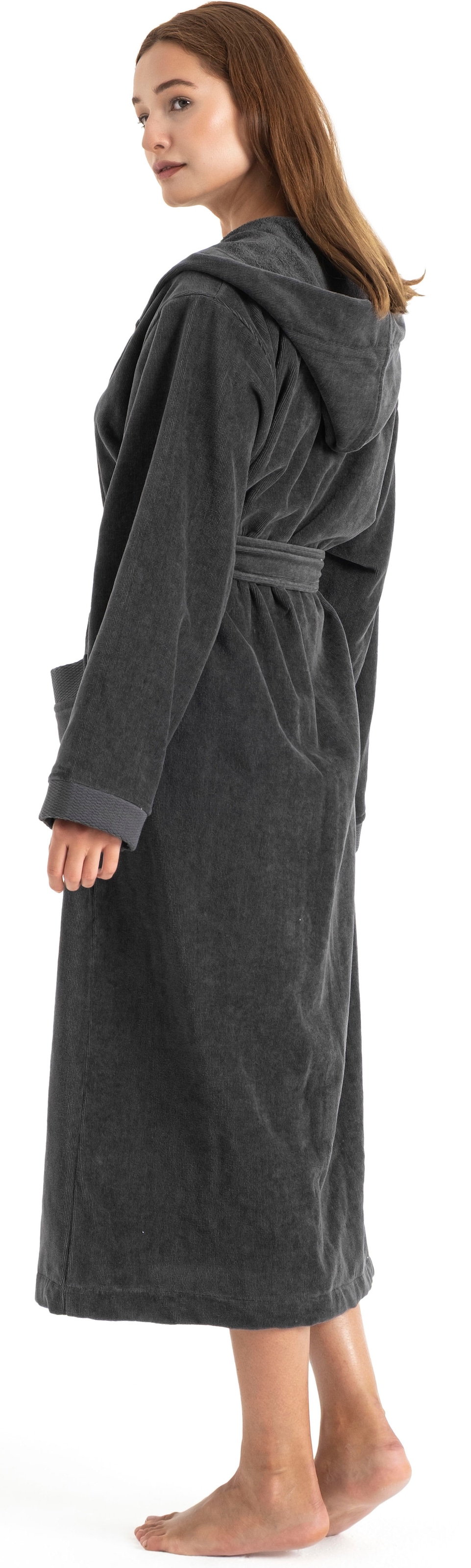 OTTO home Unisex-Bademantel »Fenya, 330 g/m², ideal für Sauna & Spa, Hotelbademantel, Morgenmantel«, (1 St.), Reißverschlusstaschen, weich mit GRATIS-Zugabe: 1x Duschtuch 70x140 cm