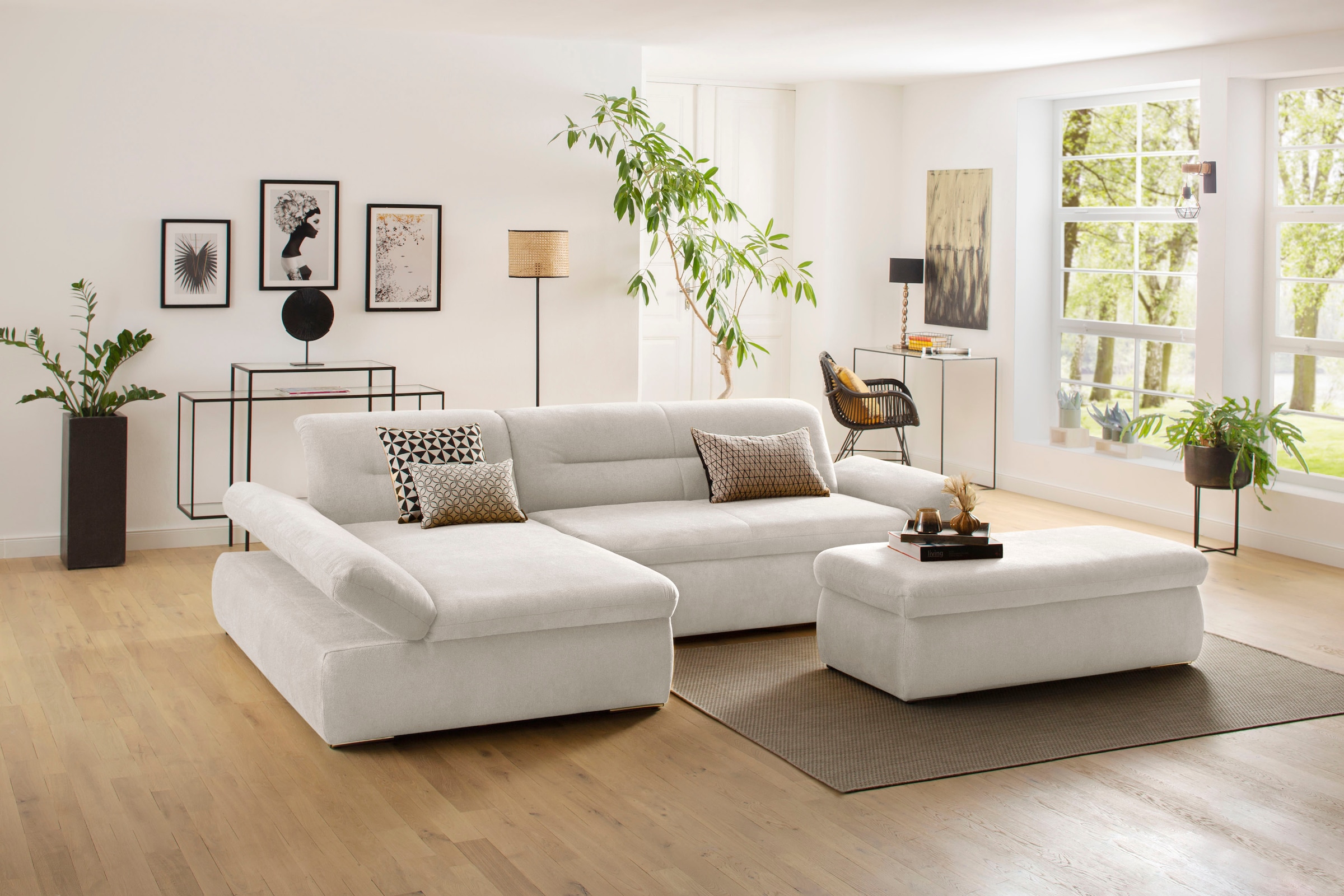 Home affaire Ecksofa "Avesa L-Form" Wahlweise mit Armteilvertsellung und Be günstig online kaufen