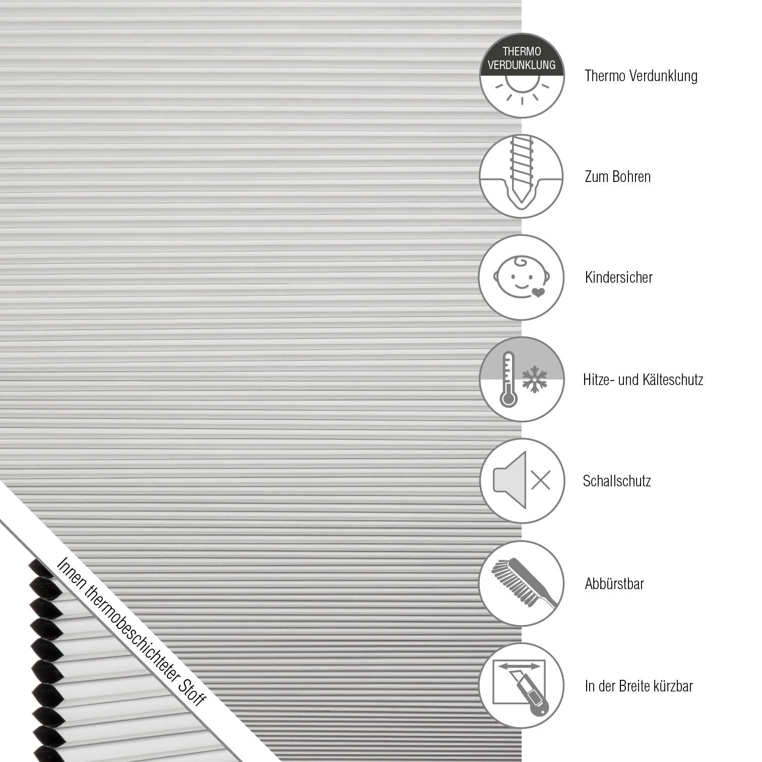 SCHÖNER WOHNEN-Kollektion Wabenplissee »Thermo Sina«, verdunkelnd, mit Bohren, verspannt, verschraubt, energiesparend, Thermo Rückseite, schallabsorbierend