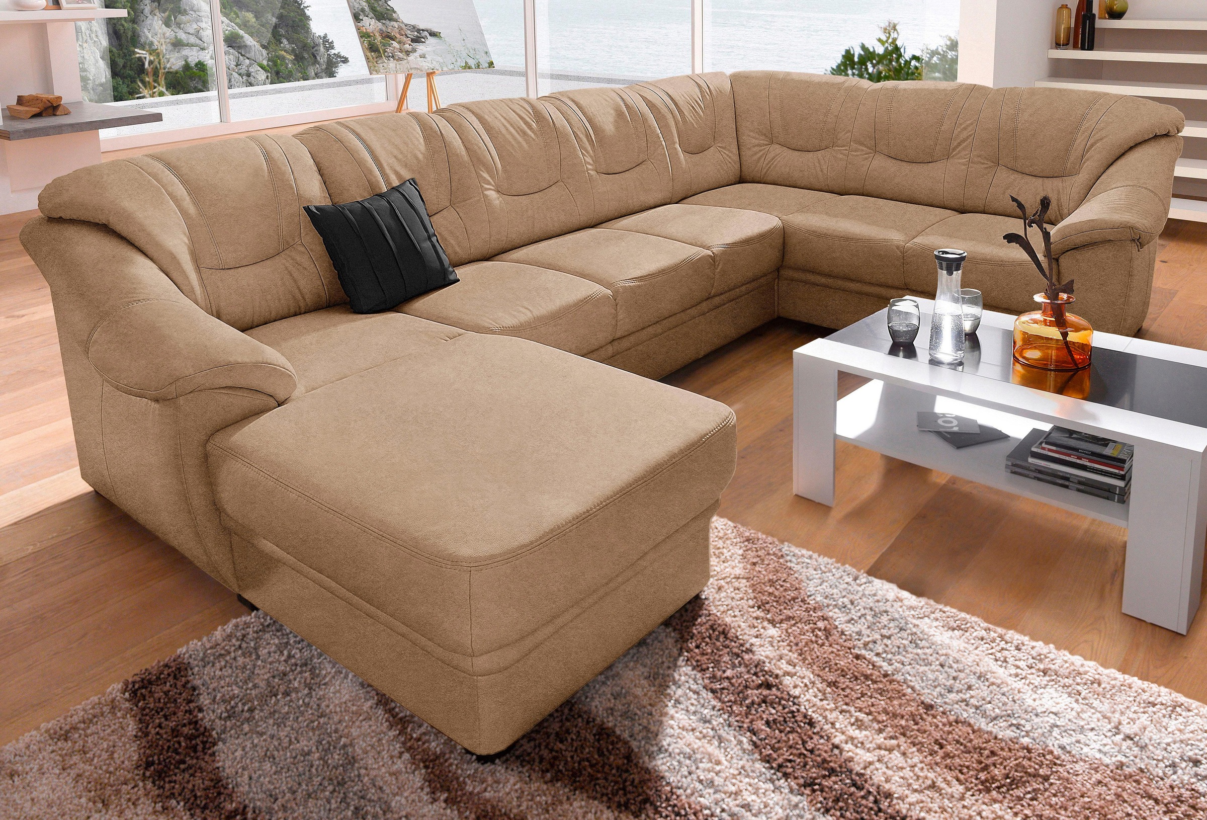SIT & MORE Savona U-Shape Sofa Brown 3