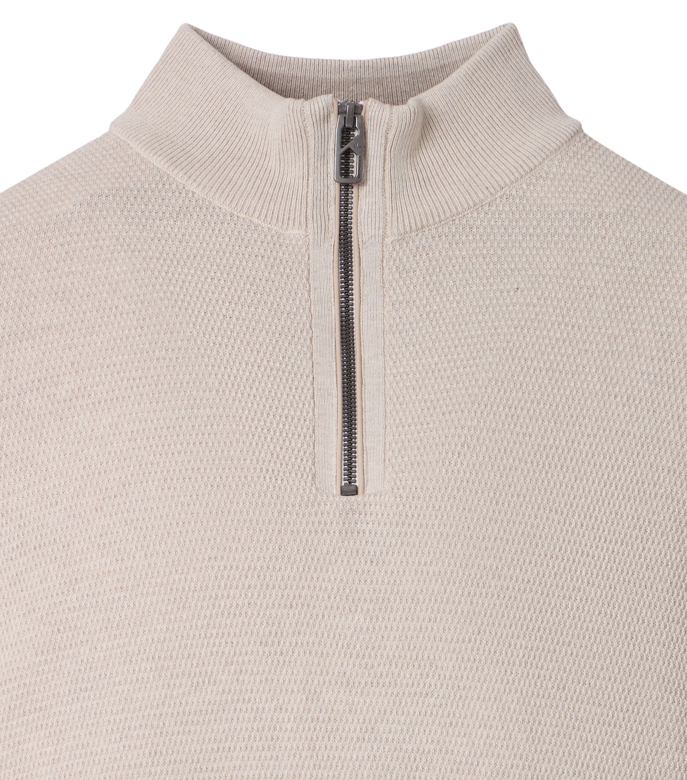 Troyer CASAMODA "CASAMODA Stricktroyer uni", Herren, Gr. 4XL, weißbeige, 100% Baumwolle, Pullover Troyer 2