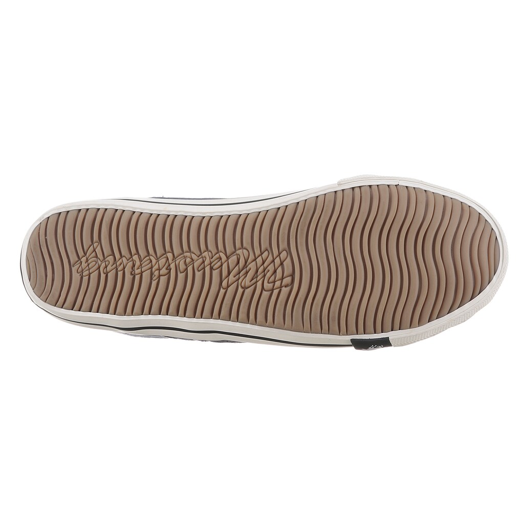 Schuhe Stiefeletten Mustang Shoes Sneaker, mit Label in der Laufsohle jeansblau Schuhe Stiefeletten Mustang Shoes Sneaker, mit Label in der Laufsohle jeansblau