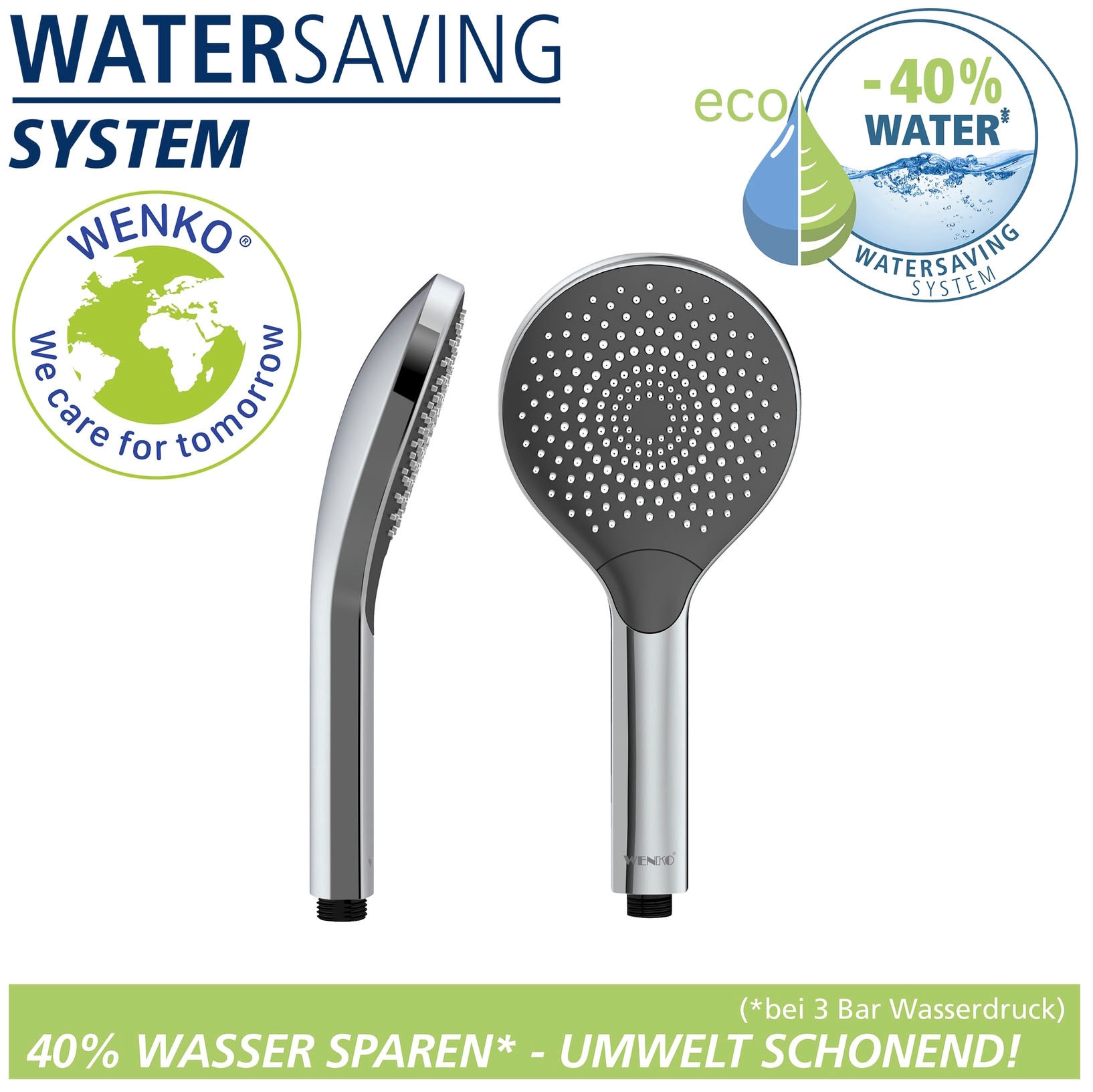 WENKO Handbrause »Watersaving«, (1 tlg.), Chrom, Ø 12 cm