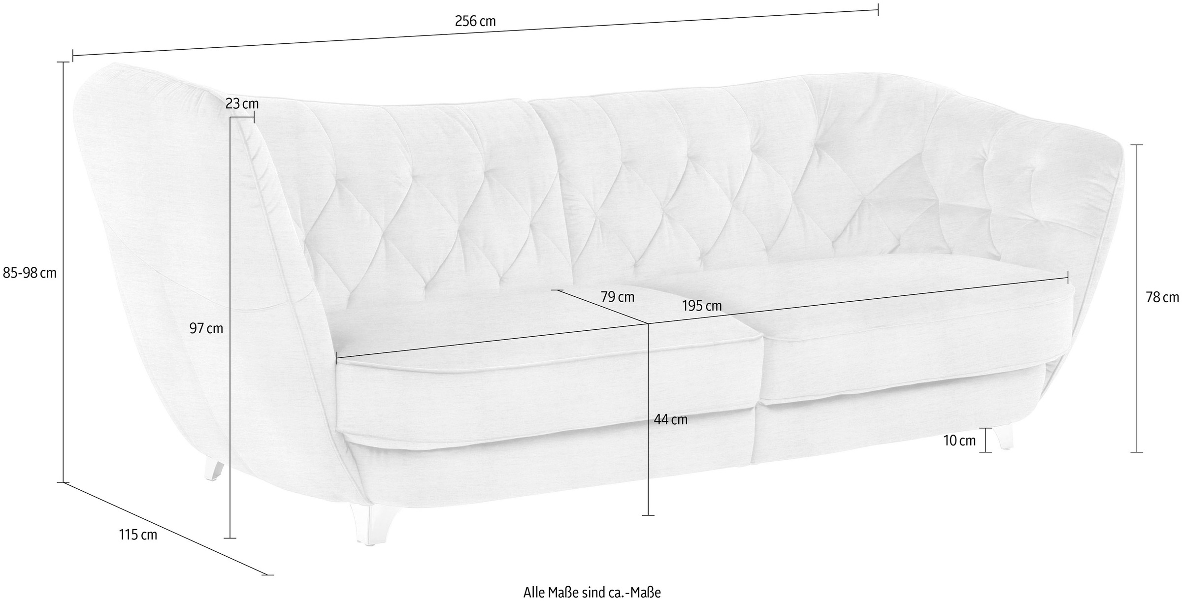 Leonique Big-Sofa »Retro«, stylischer Hochlehner