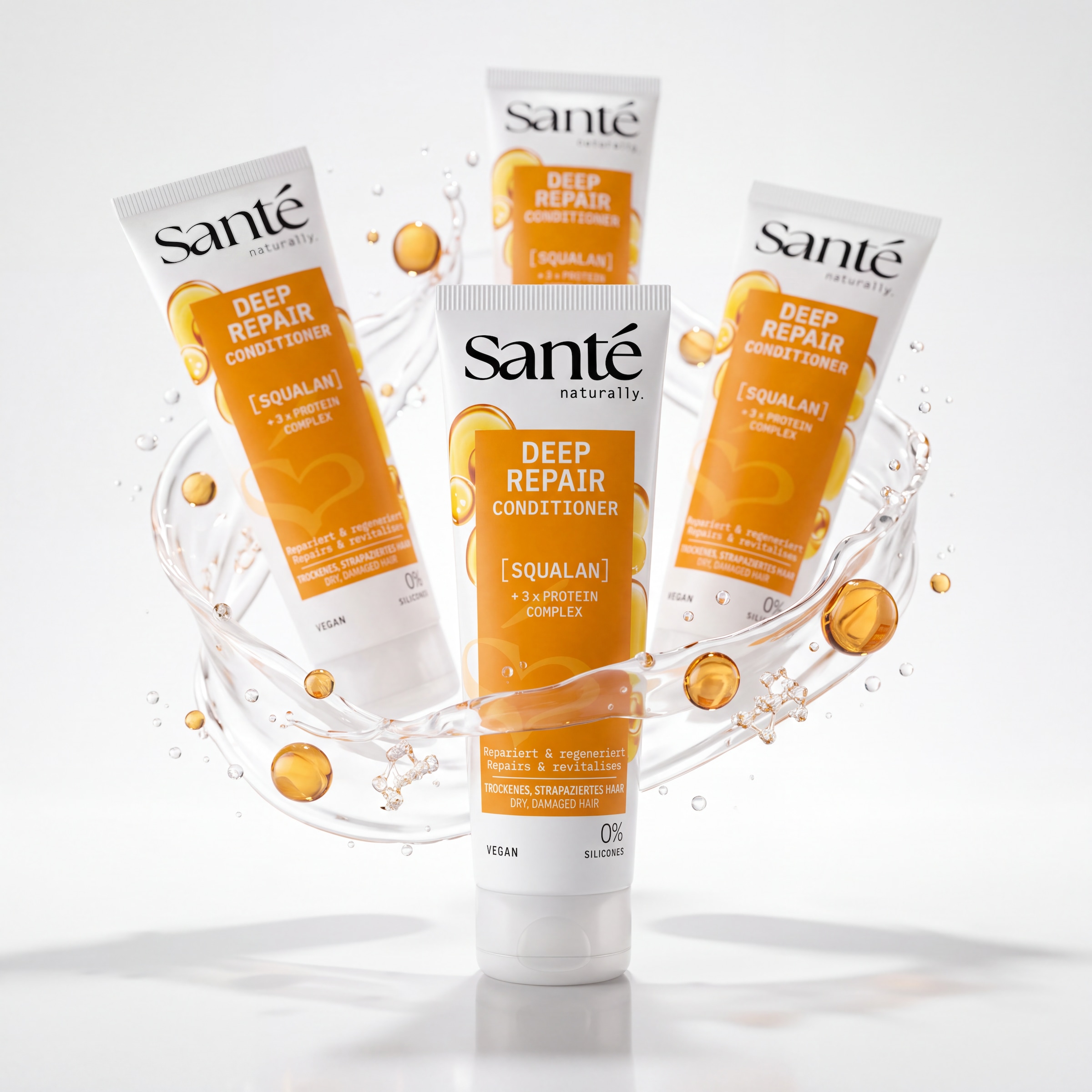 SANTE Haarspülung »Deep Repair Conditioner Squalan + 3-Fach Protein Komplex« Haarspülung, mit Kokosöl, Arganöl und Olivenöl, für strapaziertes Haar