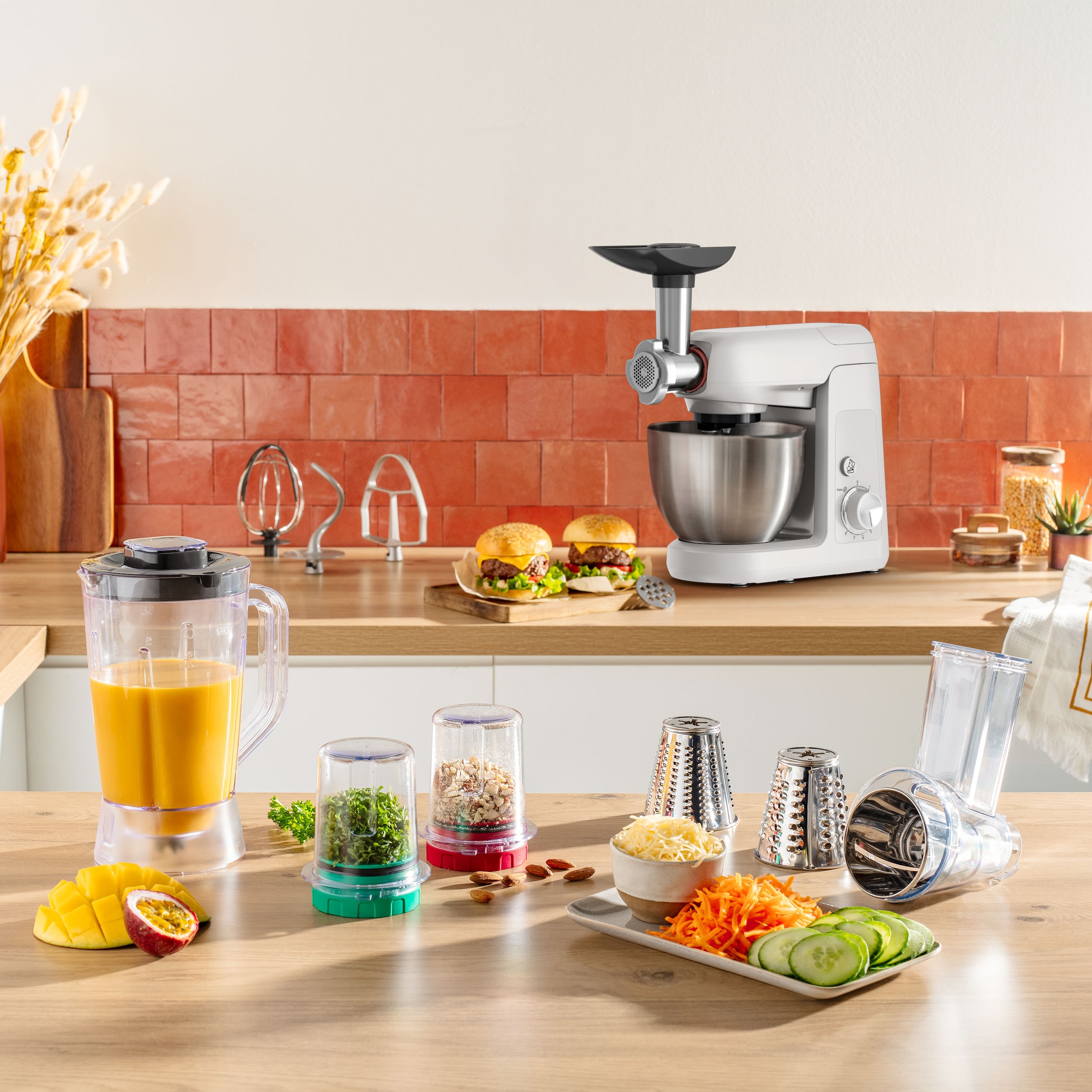 Tefal Küchenmaschine »QB525B Bake Partner«, 8 Geschwindigkeitsstufen, inkl. Back-Kit und 5 Aufsätzen