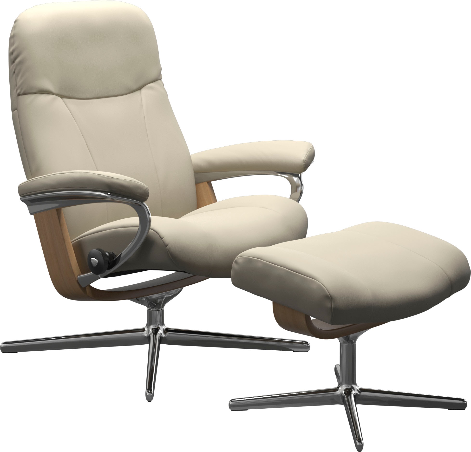 Stressless Fußhocker "Garda", mit Cross Base, Größe M & L, Holzakzent Eiche günstig online kaufen