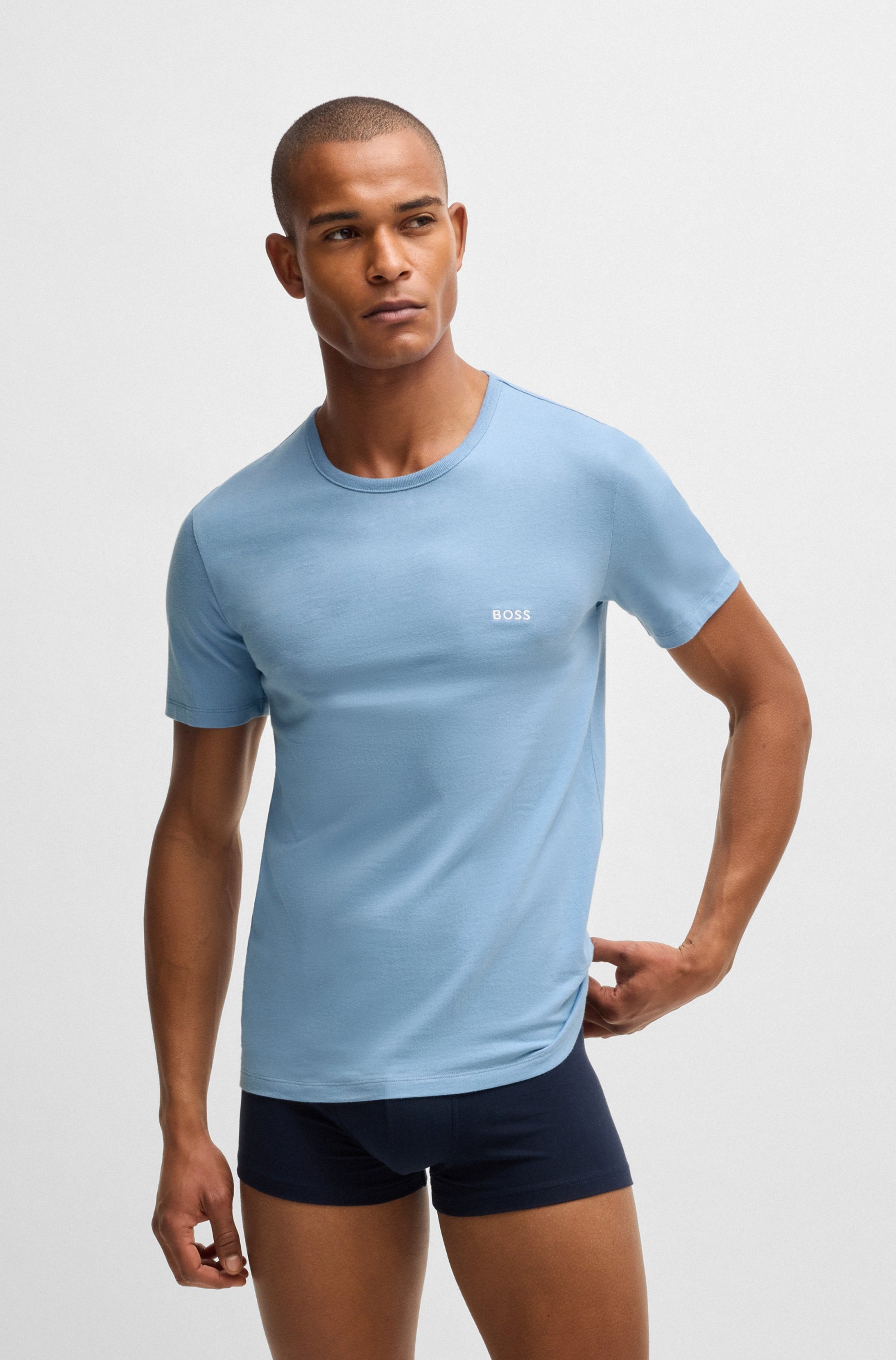 BOSS T-Shirt "TShirtRN 3P Classic", (Packung, 3 tlg.), mit BOSS Stickerei günstig online kaufen