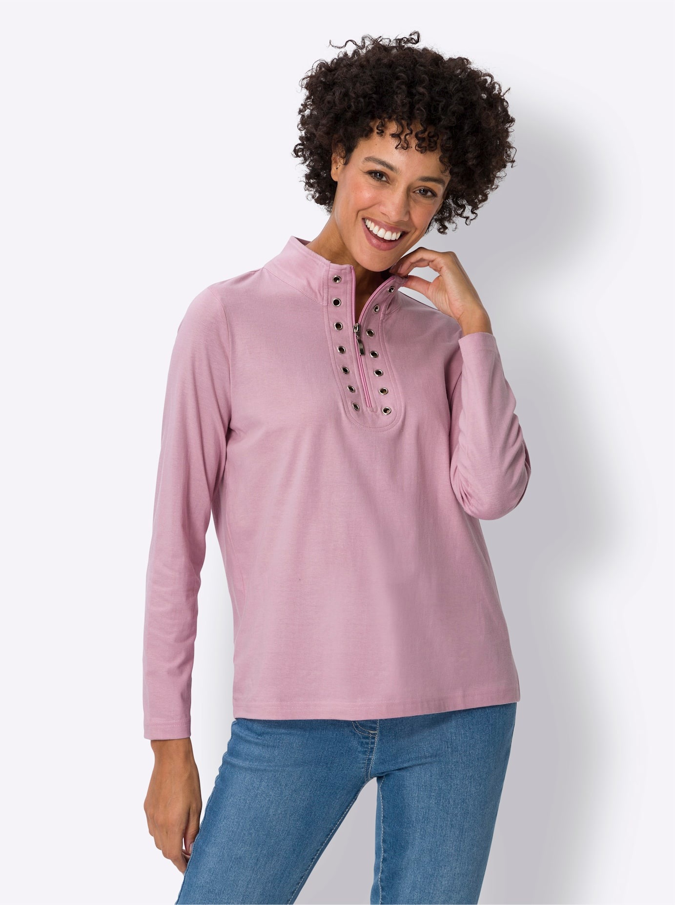 Classic Basics Stehkragenshirt "Langarm-Shirt" 1 Stk. tlg. günstig online kaufen