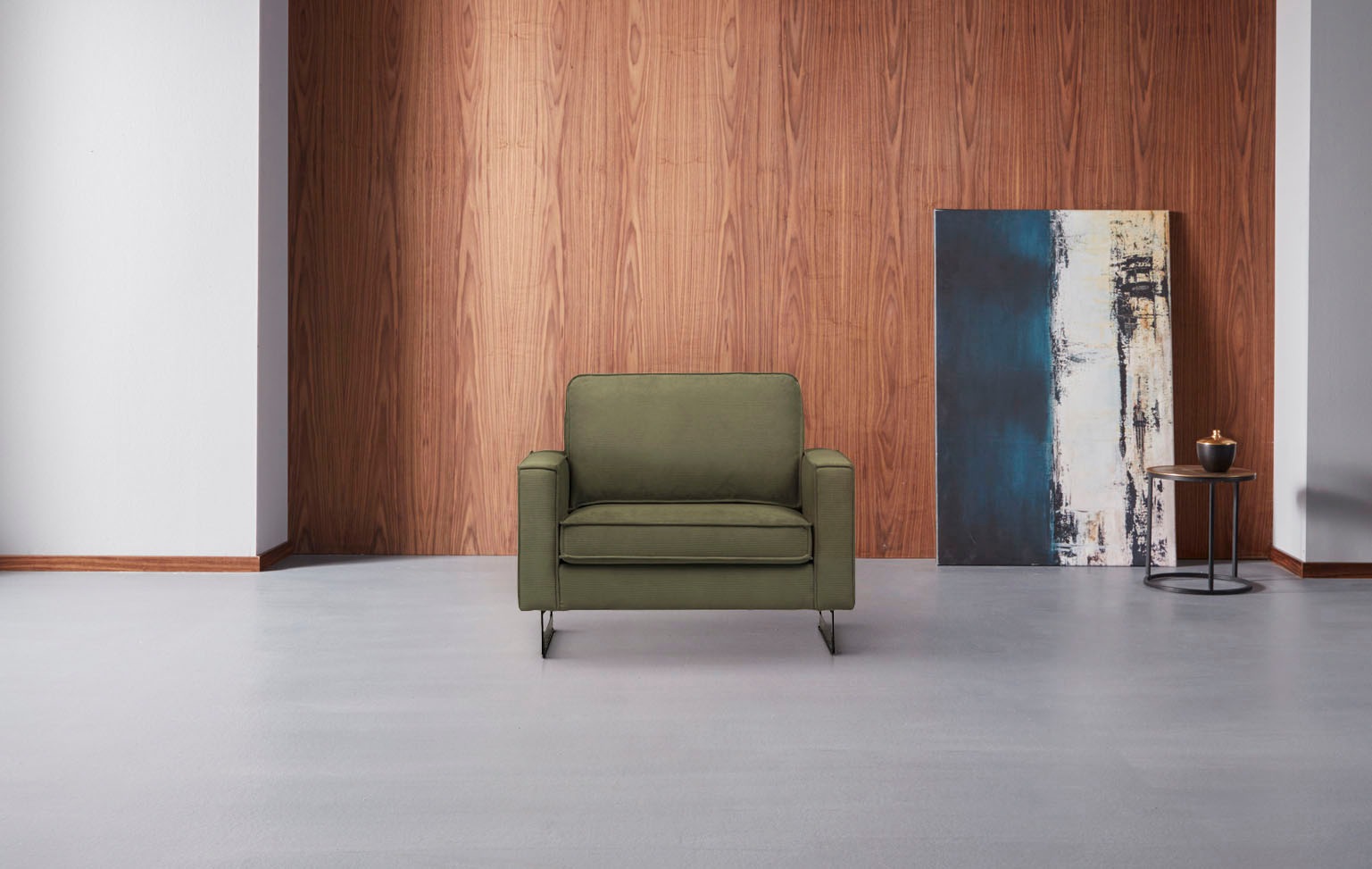 Places of Style Loveseat »Pinto«, mit Keder, Metallfüßen und auch in Cord Bezug erhältlich