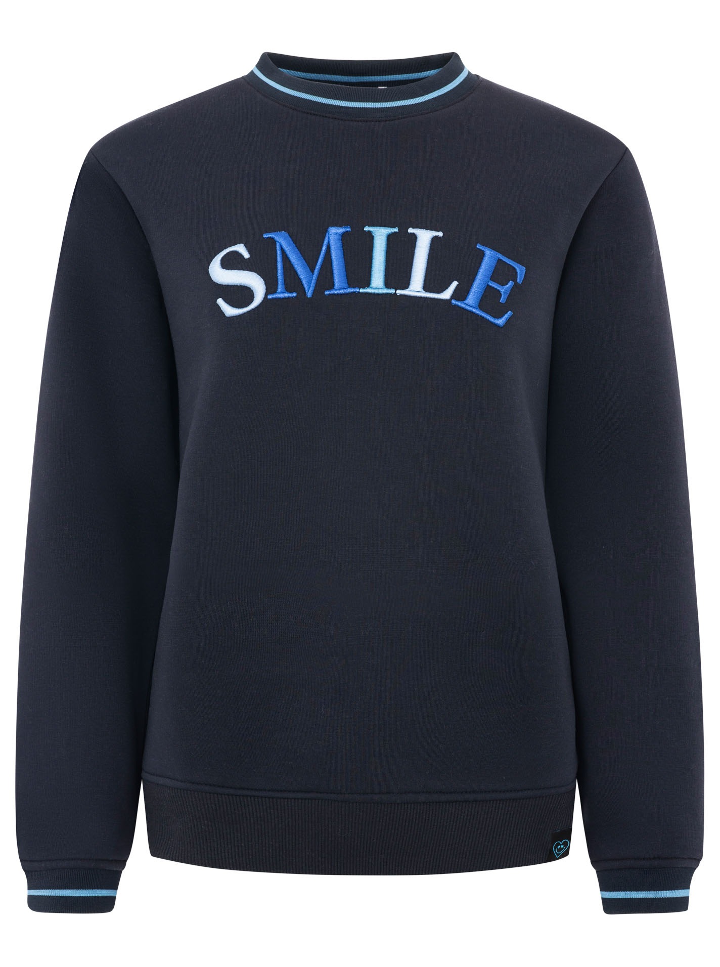 Zwillingsherz Hoodie ""Smile Shine"", Rundhals, mit Lurexstreifen an den Bü günstig online kaufen