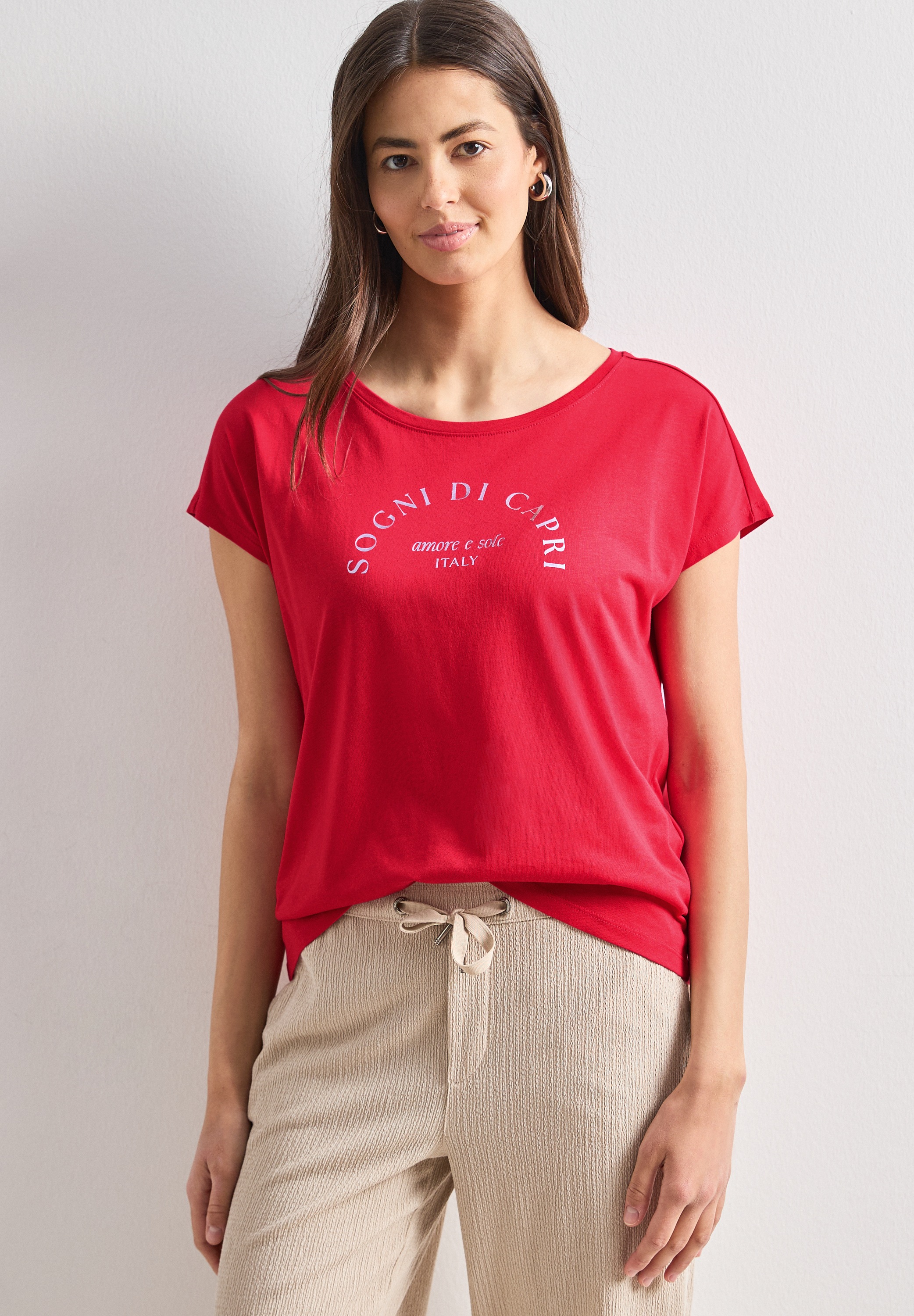 STREET ONE T-Shirt aus softem Materialmix
