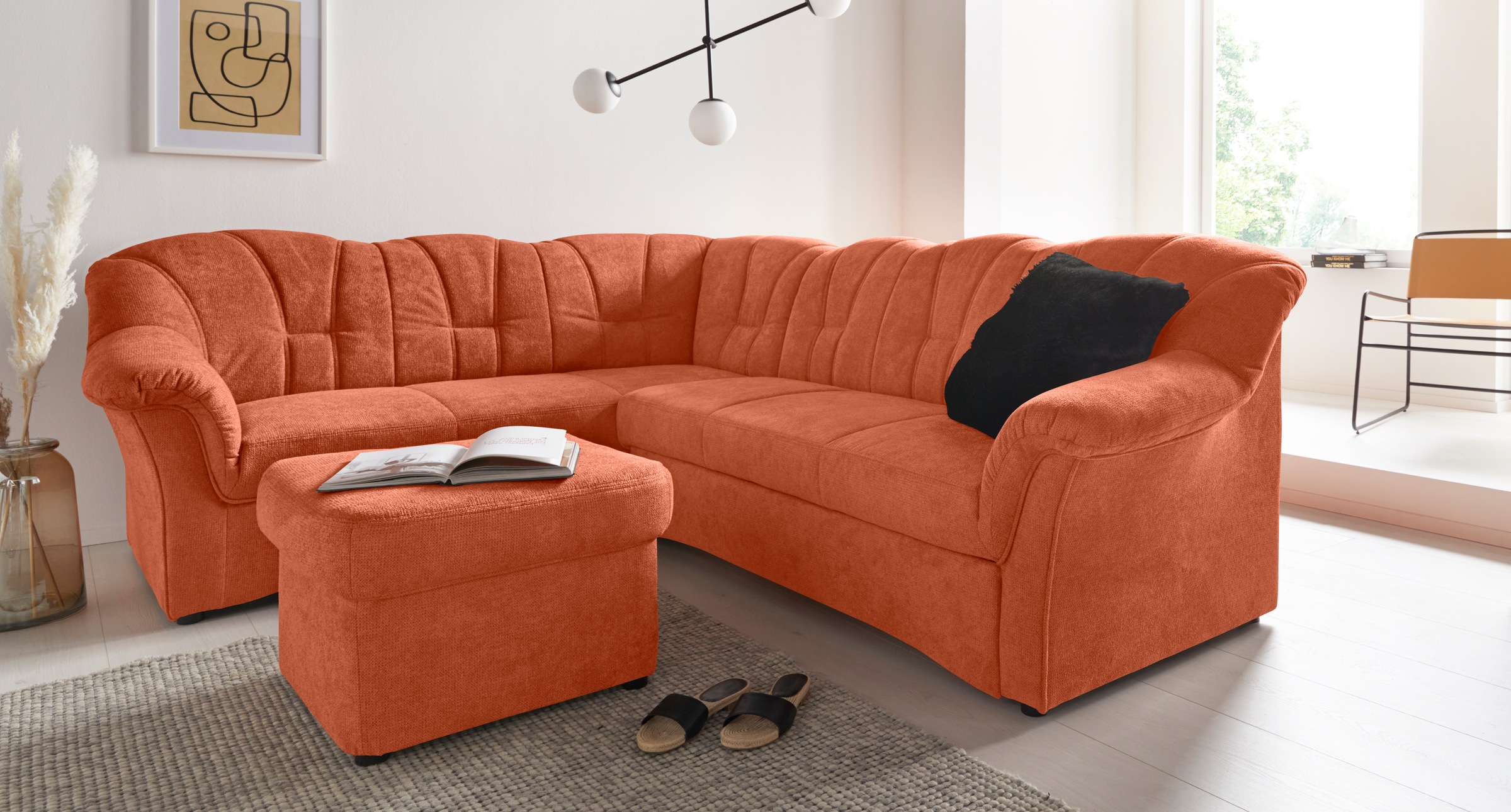 DOMO collection Ecksofa »Papenburg B/T/H: 242/190/84 cm L-Form«, wahlweise mit Bettfunktion, Langer Schenkel links oder rechts