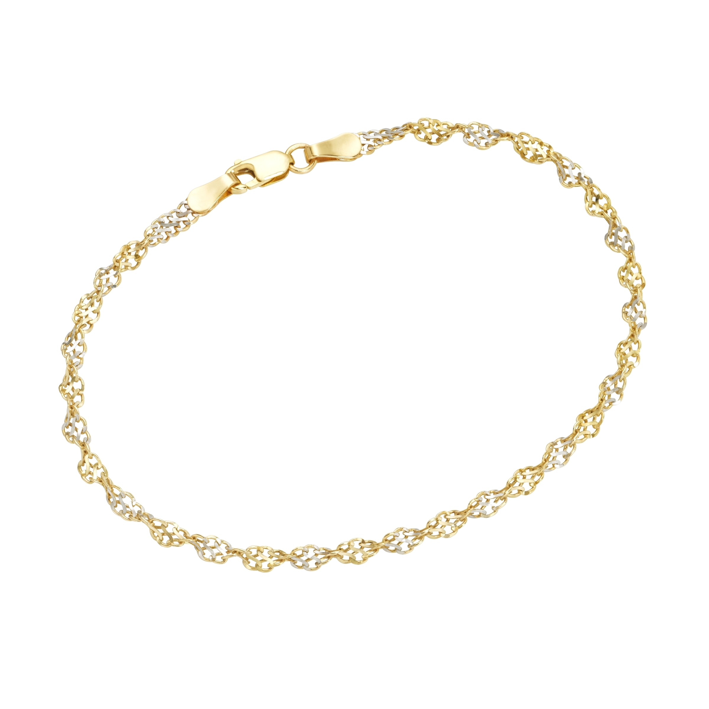 Armband »Armband Singapurkette bicolor, Gelbgold 375«