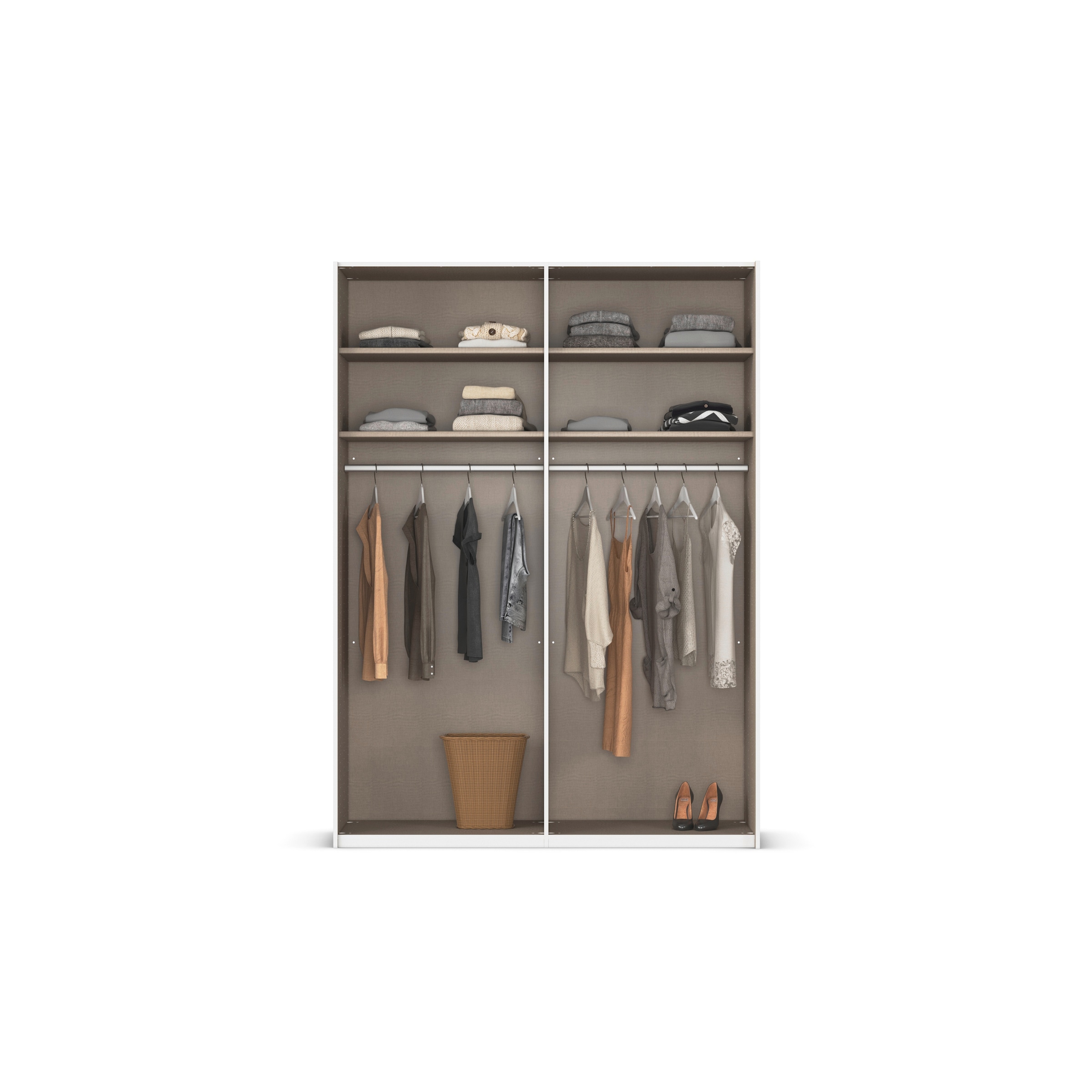 rauch Schwebetürenschrank »Kleiderschrank Schrank Garderobe Schlafzimmerschrank EVELYN«, in elegantem Stil mit Spiegel 5 Breiten viel Stauraum MADE IN GERMANY