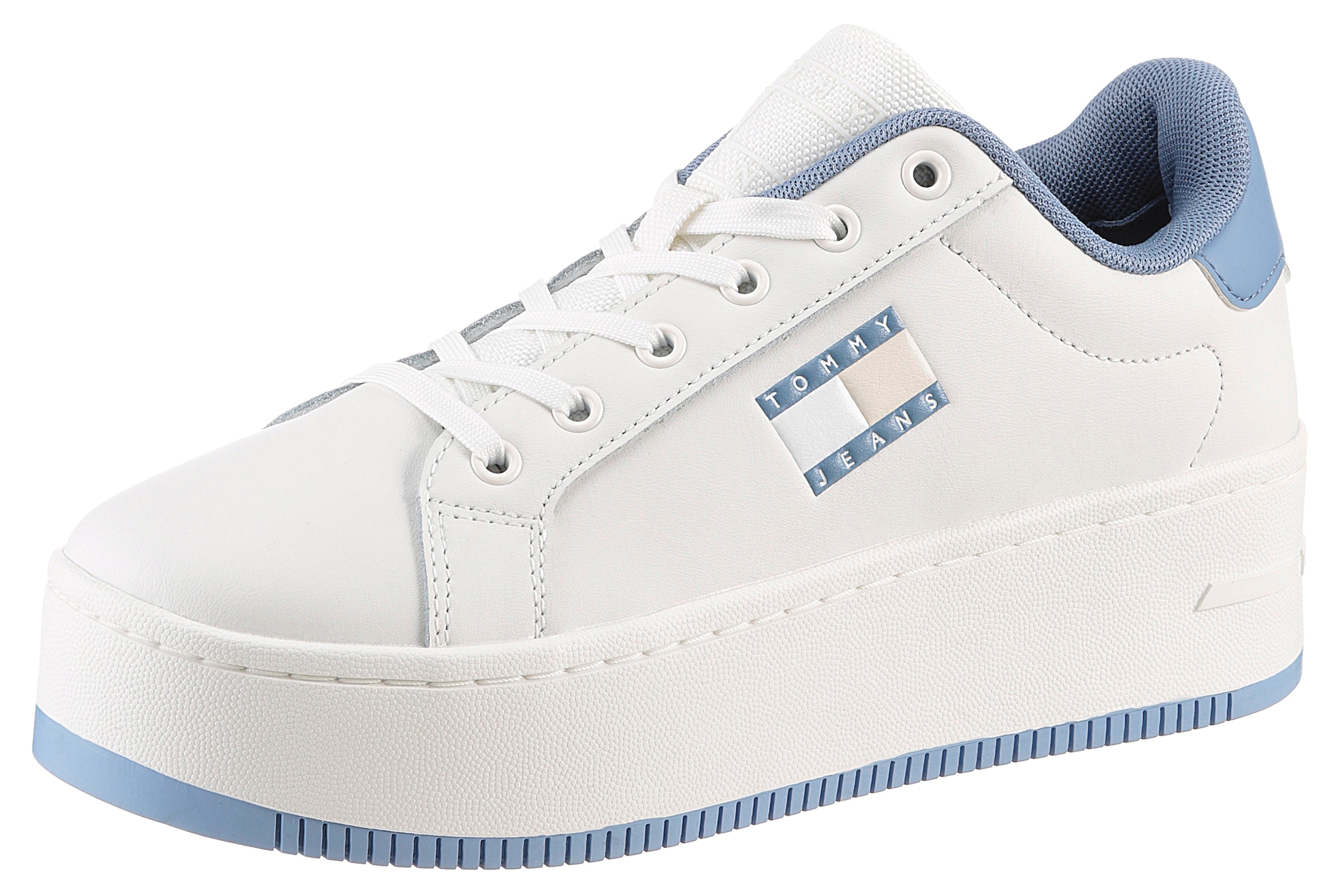 Tommy Jeans Plateausneaker »TJW FLATFORM ESS«, Freizeitschuh, Halbschuh, Schnürschuh mit gepolstertem Schaftrand