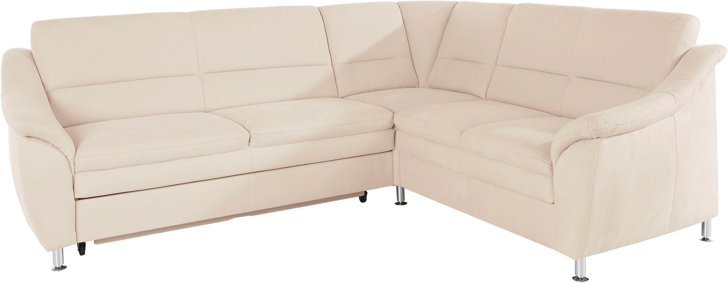 Ecksofa HOME AFFAIRE "Cardoso L-Form", beige (creme), B:249cm H:90cm T:209cm, Luxus-Microfaser Lederoptik (100% Polyester);Luxus-Microfaser (100% Polyester);Luxus-Microfaser ALTARA NUBUCK (100% Polyester);Struktur (100% Polyester), Sofas, Ecksofa, Federke 10