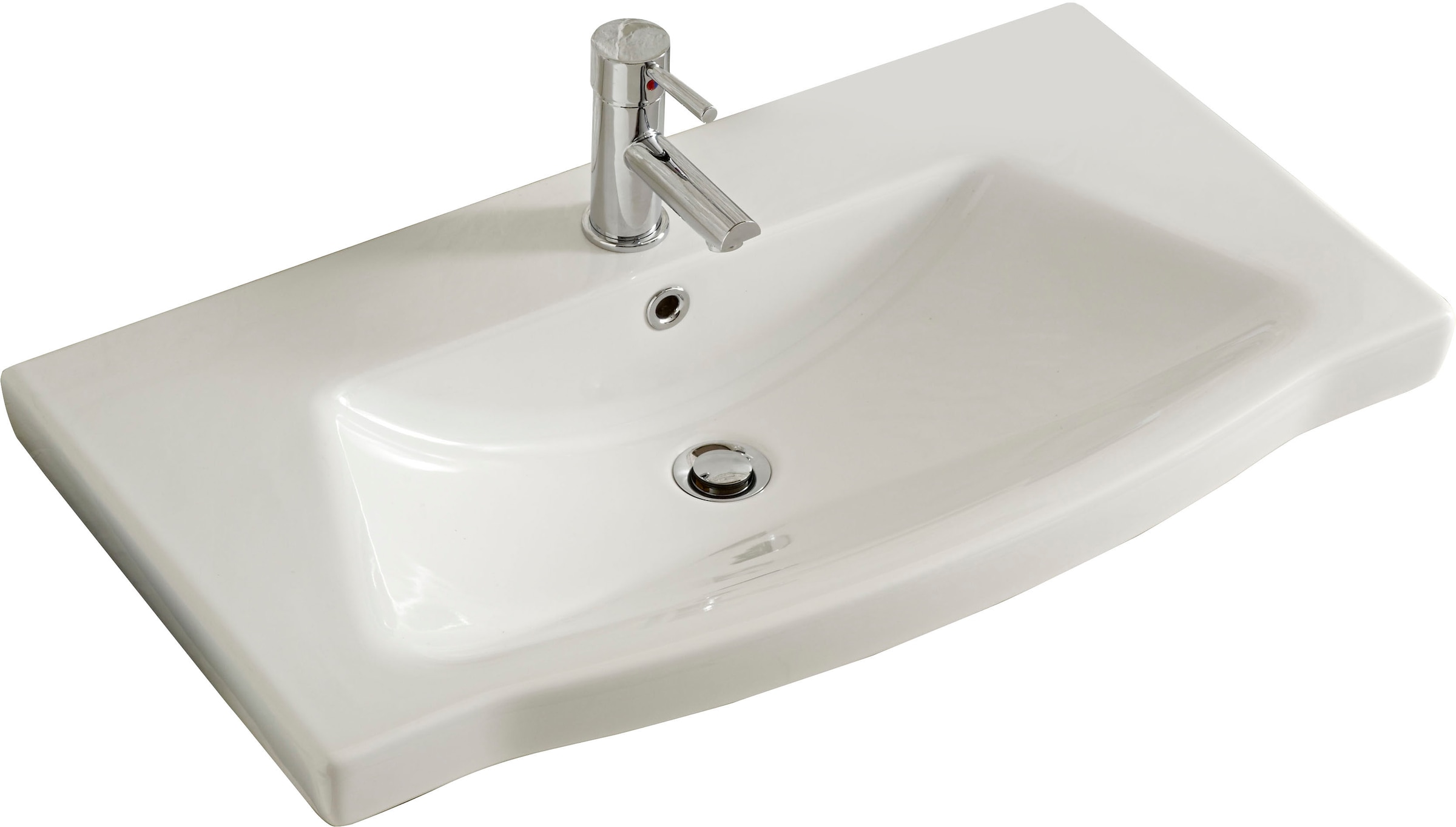 Saphir Badmöbel-Set »6005 Sprint 4-teilig, Keramik-Waschtisch mit LED-Spiegelschrank«, (5 St.), Unterschrank, Midischrank, inkl. Türdämpfer, 4 Türen, 5 Schubladen