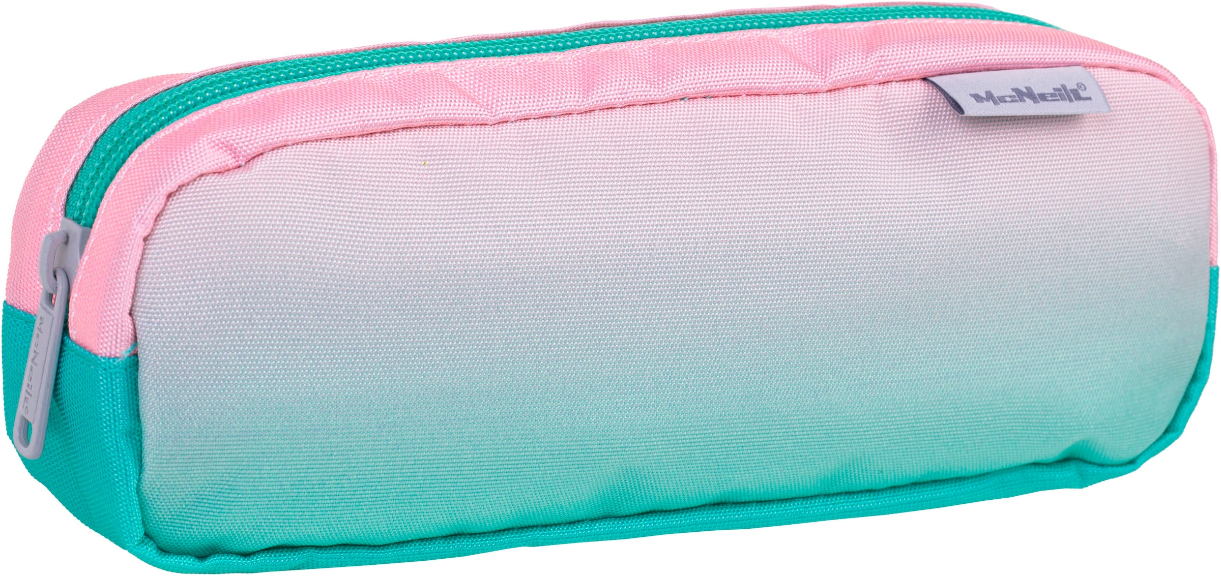 McNeill Schulranzen »Perfecto, Gradient Strawberry«, reflektierende Streifen auf den Schultergurten-retroreflektierende Flächen, inkl. Federmäppchen, Turnbeutel, Schlamperrolle & Motivmagnet