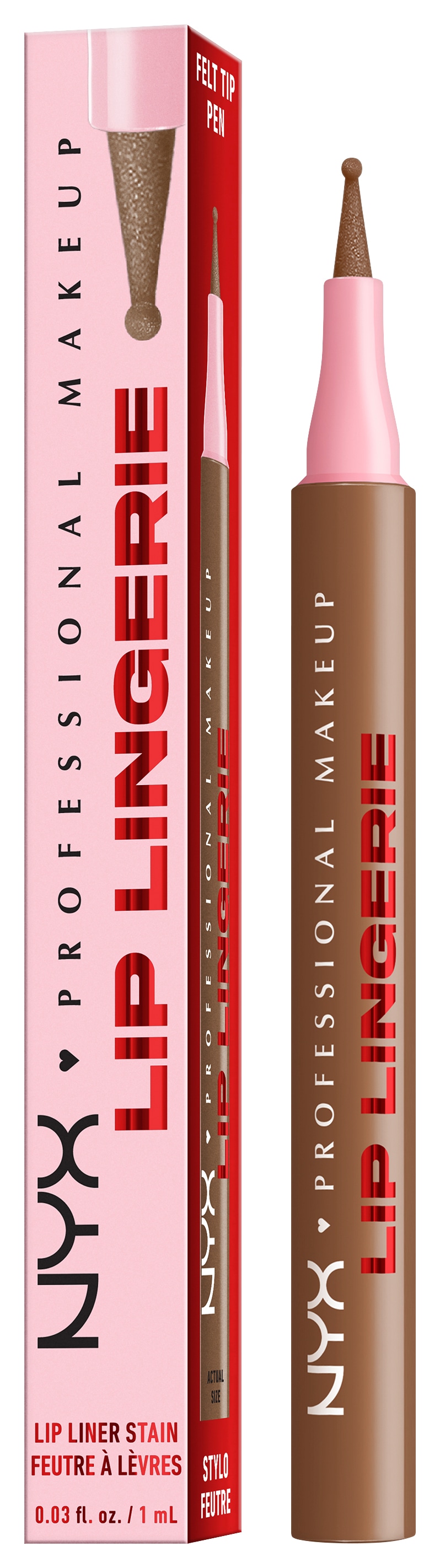 NYX PROFESSIONAL MAKEUP Lippenstift »LIP LINGERIE LIP LINER STAIN« wisch- und wasserfesten Halt, mit präziser Filzkugelspitze