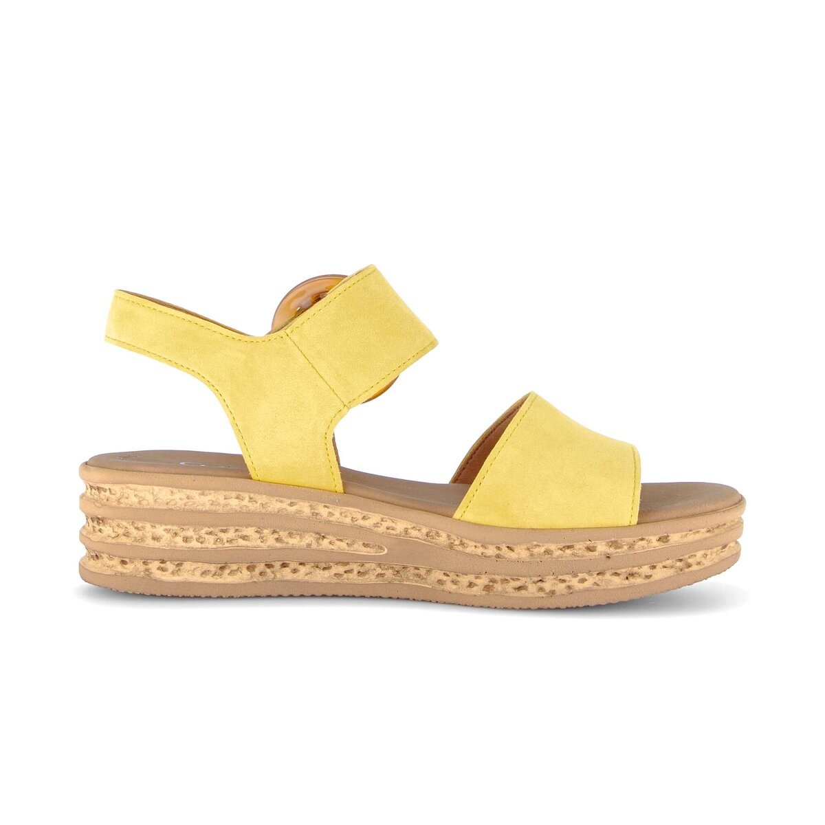 Plateausandaletten GABOR "Plateau Sandale", Damen, Gr. 36, gelb, Schuhe 5