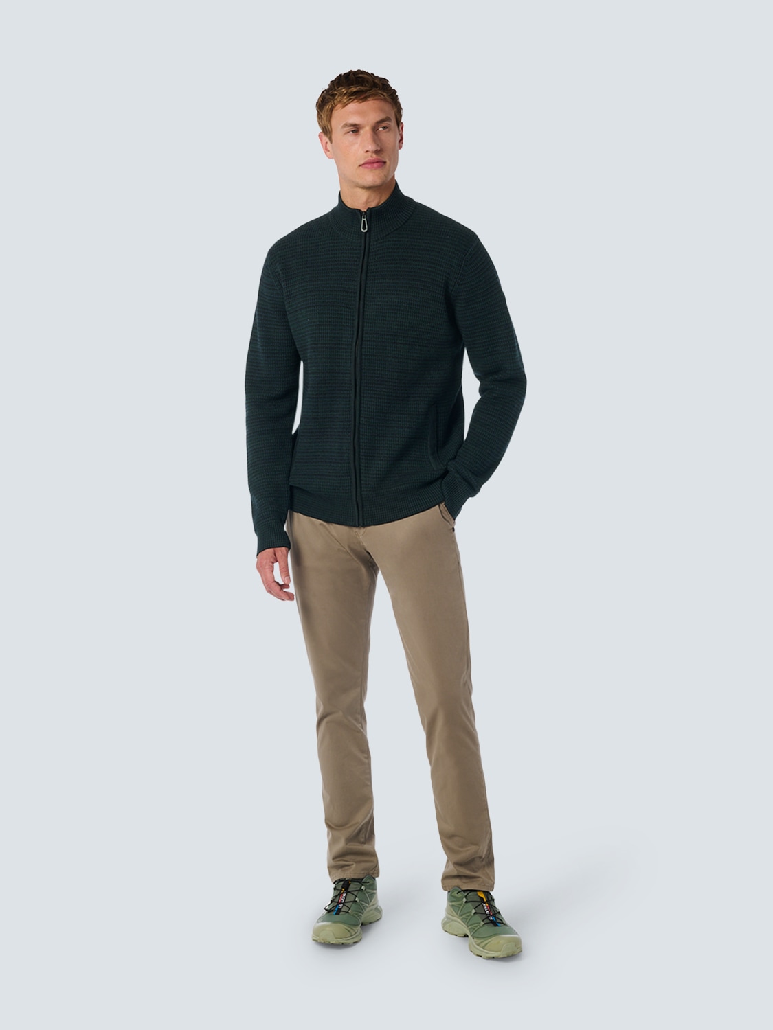NO EXCESS Rollkragenpullover »No Excess Jacquard-Strickjacke«