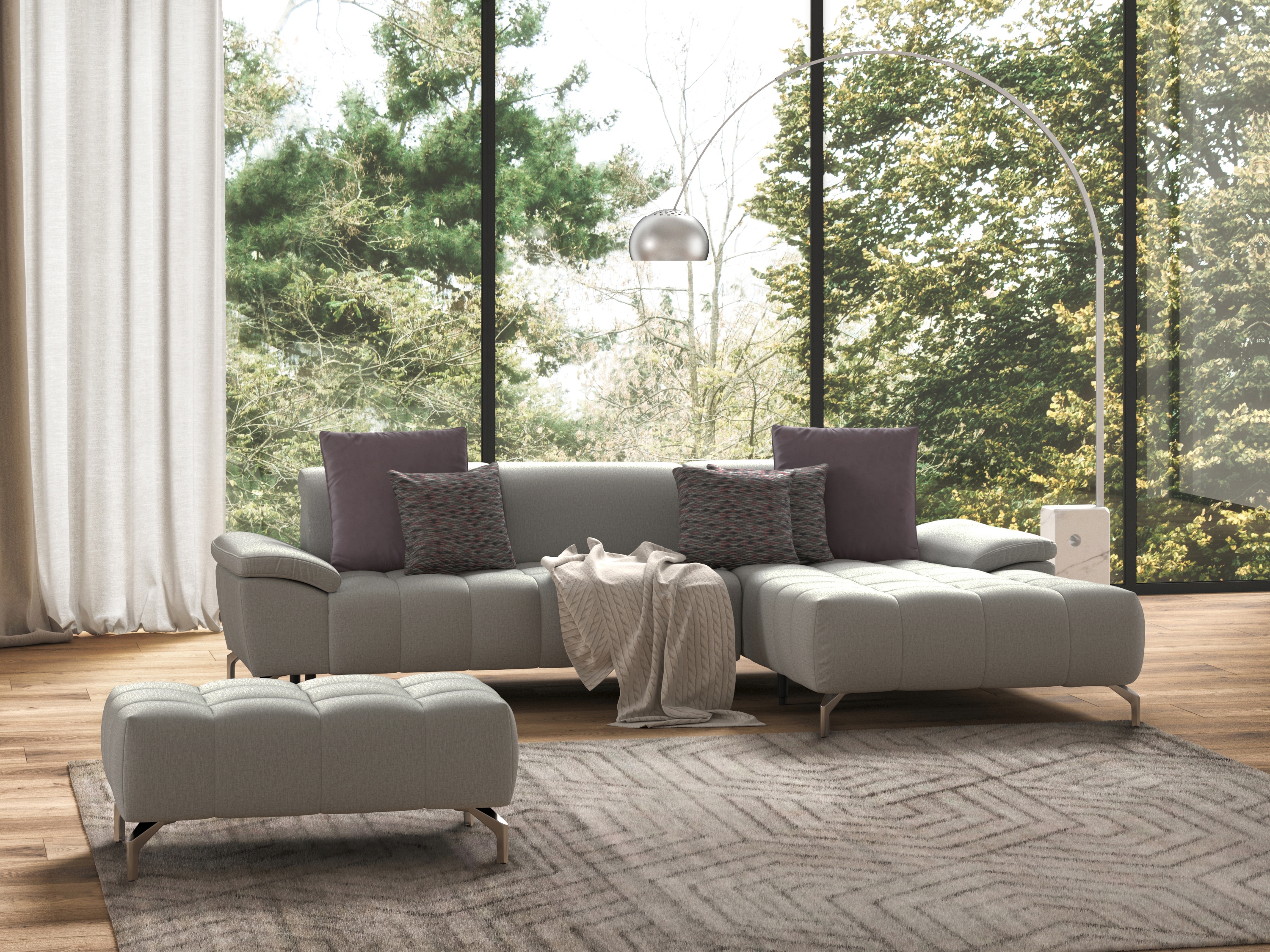 sit&more Ecksofa "Cool L-Form" wahlweise mit Kopfteilverstellung und Vorziehsitz, motorisch