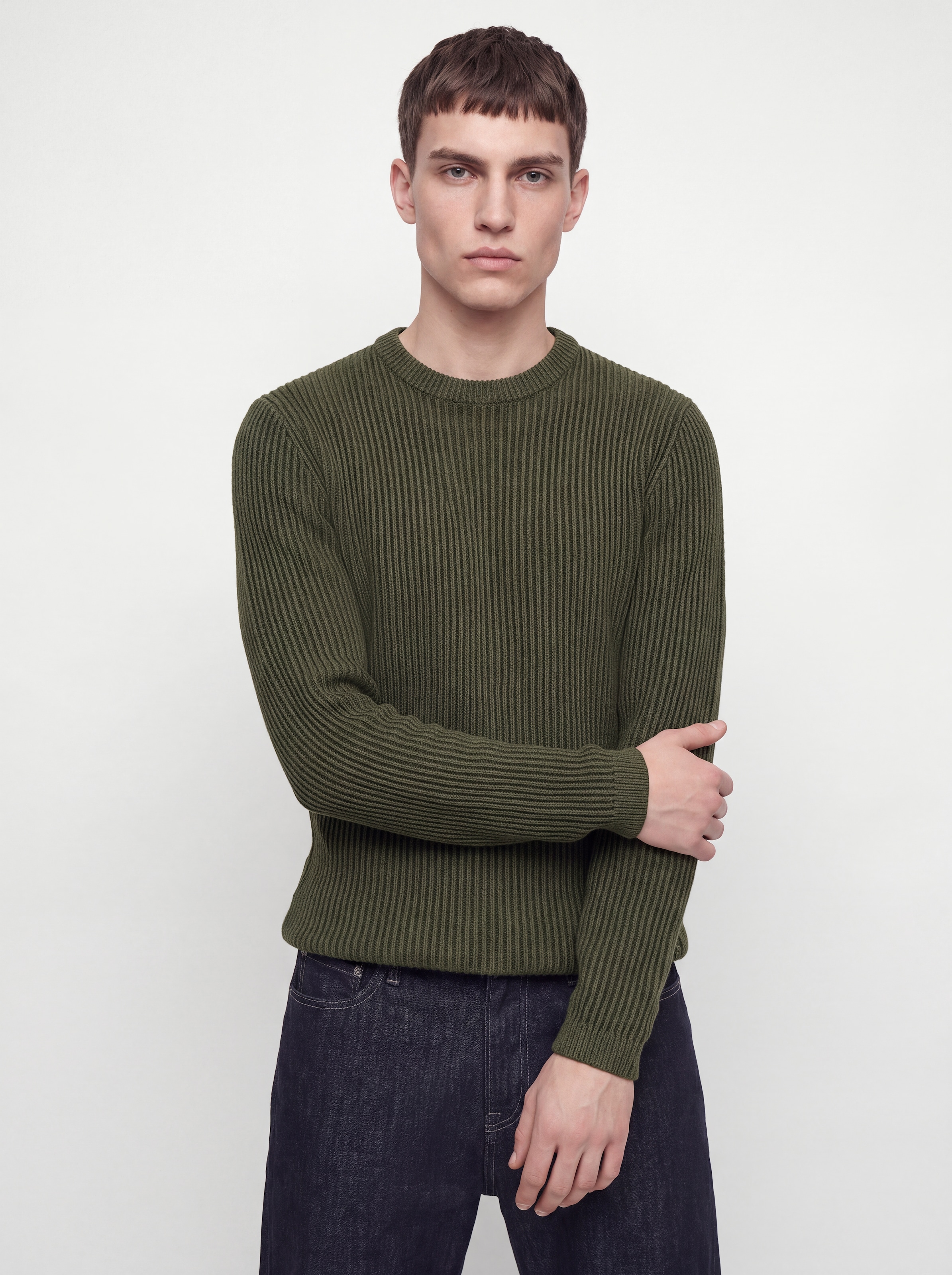 Jack & Jones Rundhalspullover "JJEDOVER KNIT CREW NECK SN" Baumwollmischung, regular fit