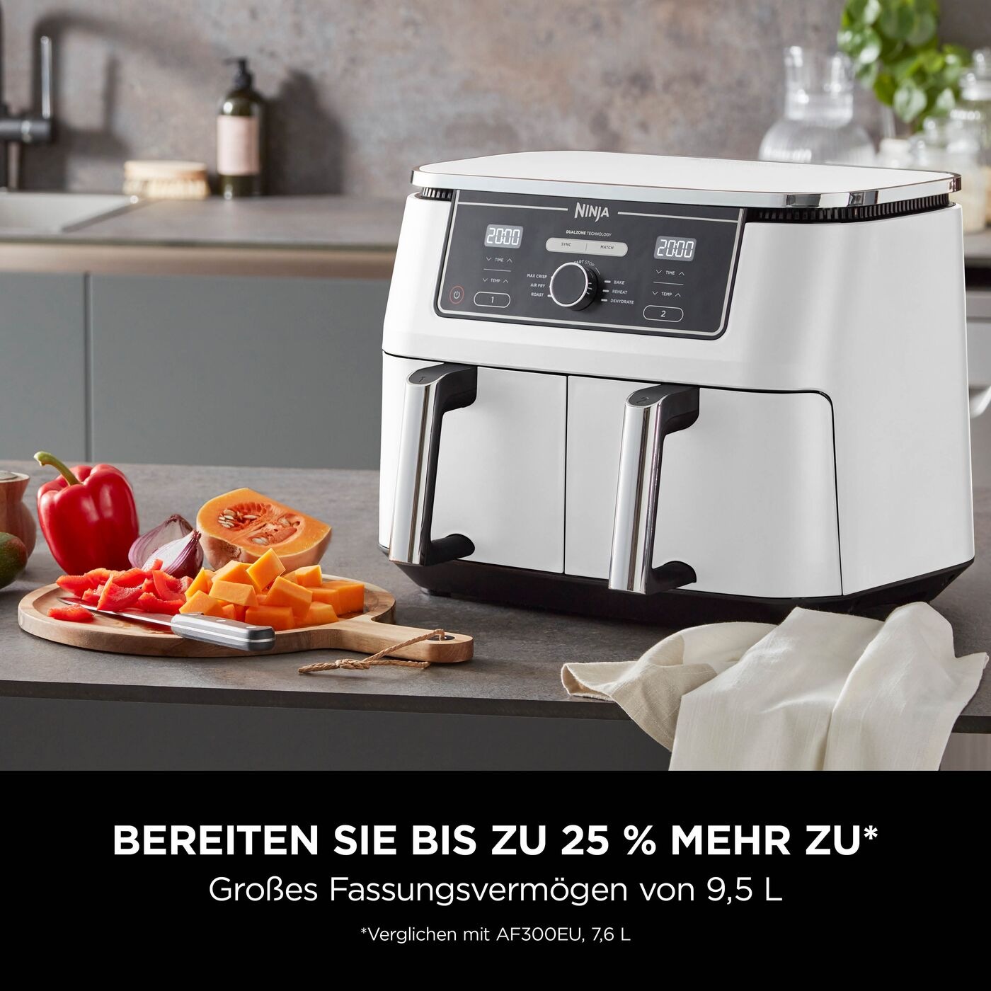 NINJA Heißluftfritteuse "Foodi MAX Dual Zone Heißluftfritteuse AF400EUWH" 2 günstig online kaufen