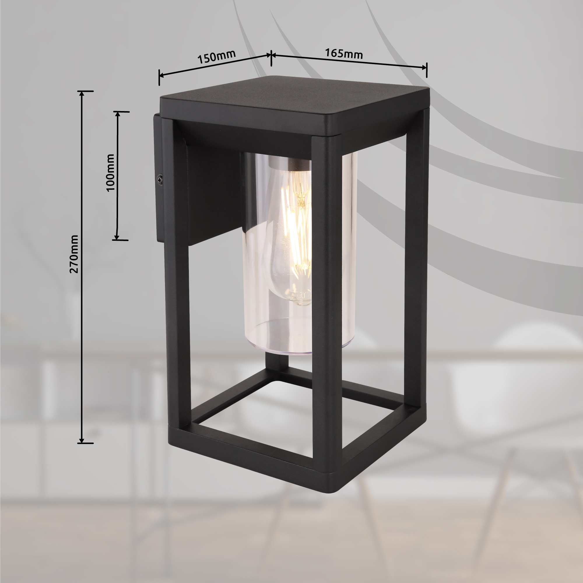 GLOBO LIGHTING Außen-Wandleuchte »CANDELA« E27 1 Stk. Außenleuchte Aluminium, klar, Licht abwärts, IP44, E27 LED
