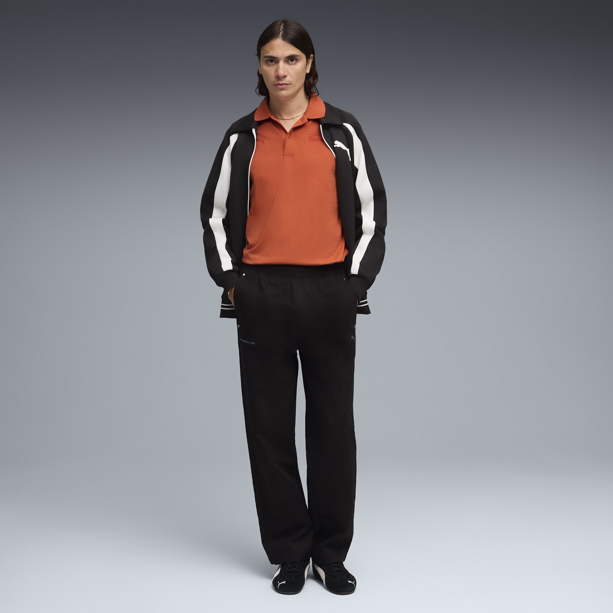 Puma Porsche Legacy Essentials Polo Men Amarena Orange Size S 3