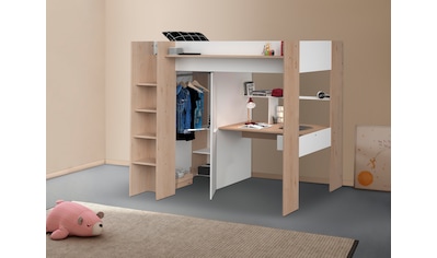 Hochbett »Heavy«, ALL-IN-ONE, mit Kleiderschrank, Schreibtisch, Leiter, Stauraum