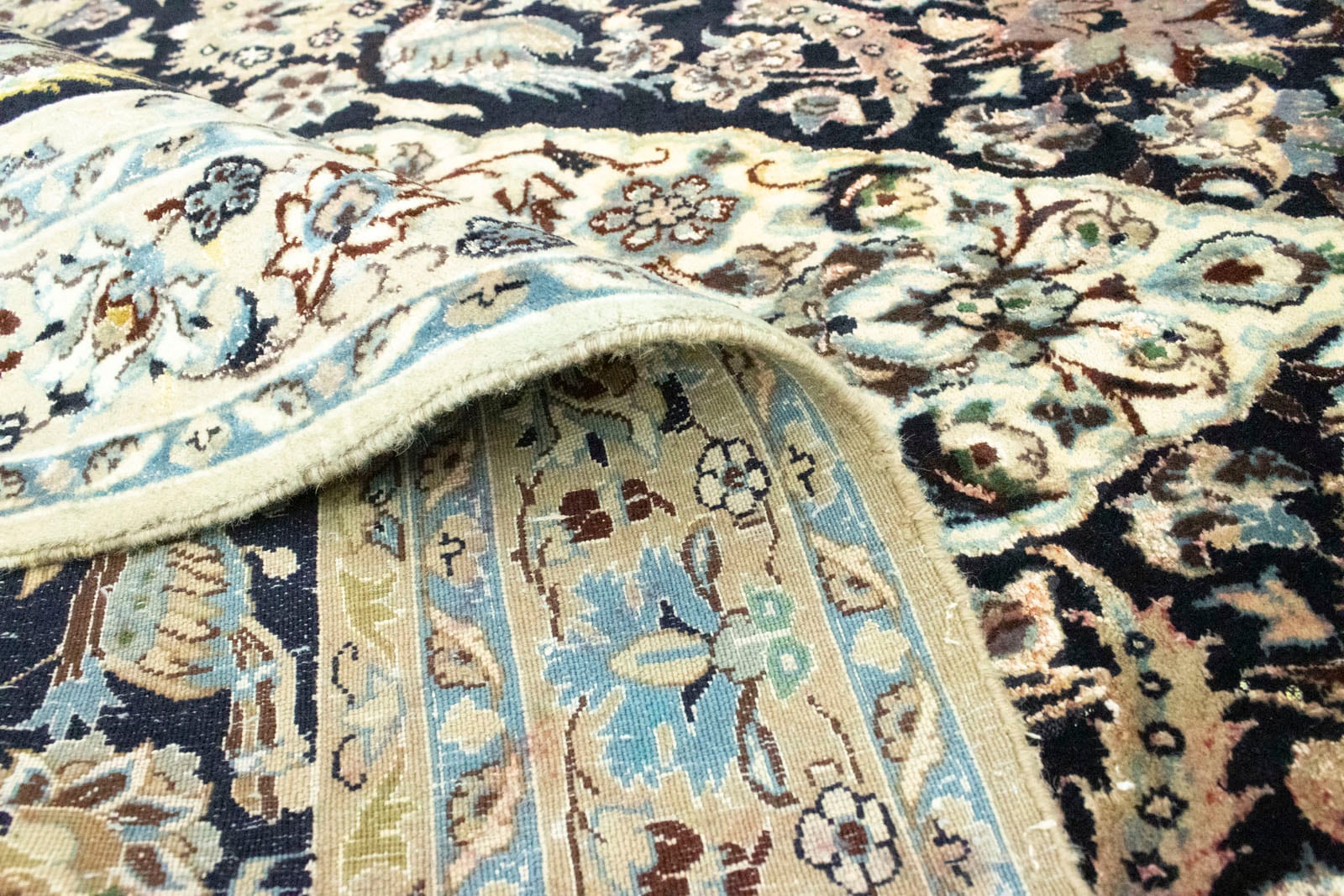 morgenland Wollteppich »Nain 6la Teppich handgeknüpft blau«, rechteckig, handgeknüpft