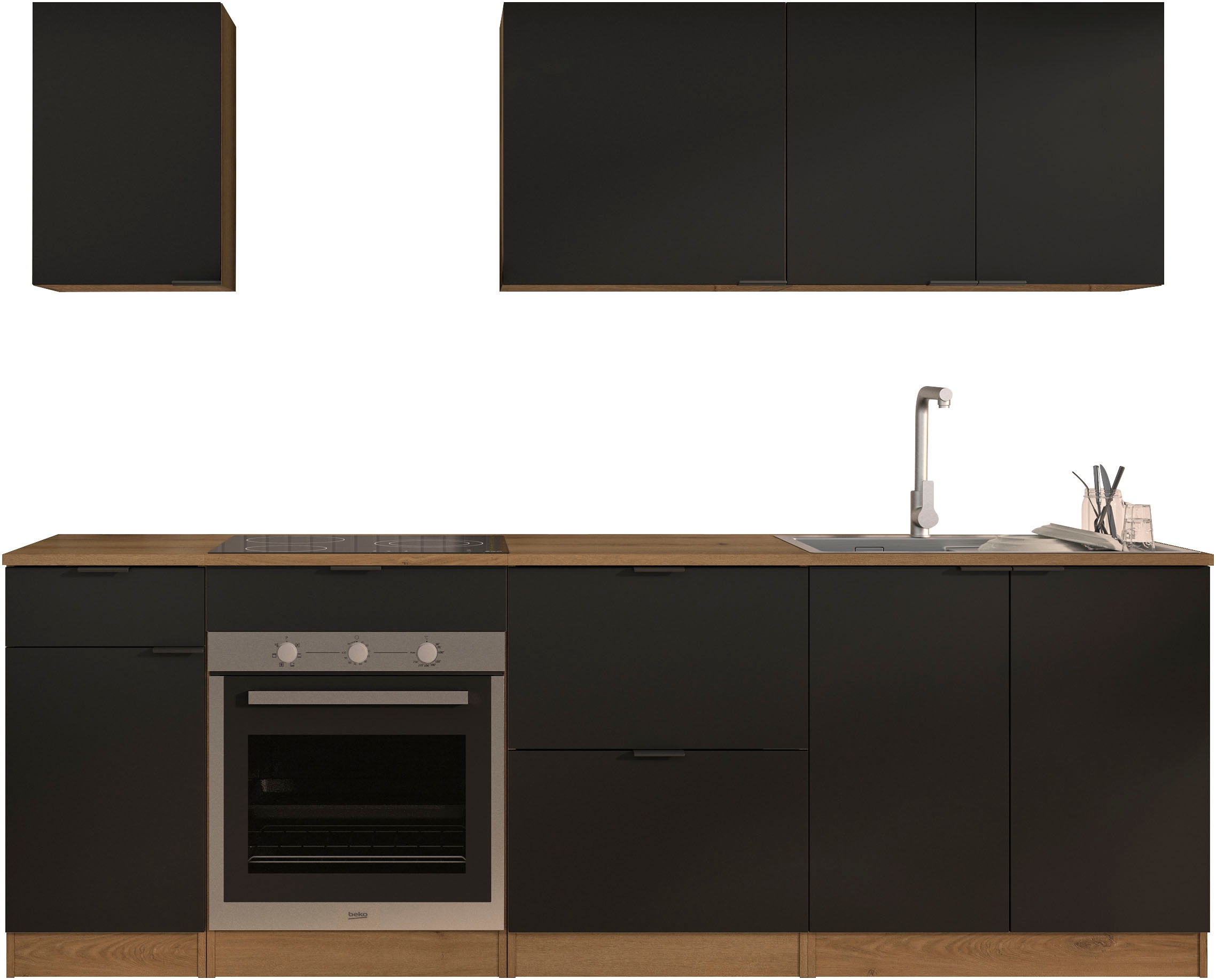 Gami Küchenzeile "240 cm EDEN ohne E-Geräte" mit melaminbeschichteter Oberf günstig online kaufen