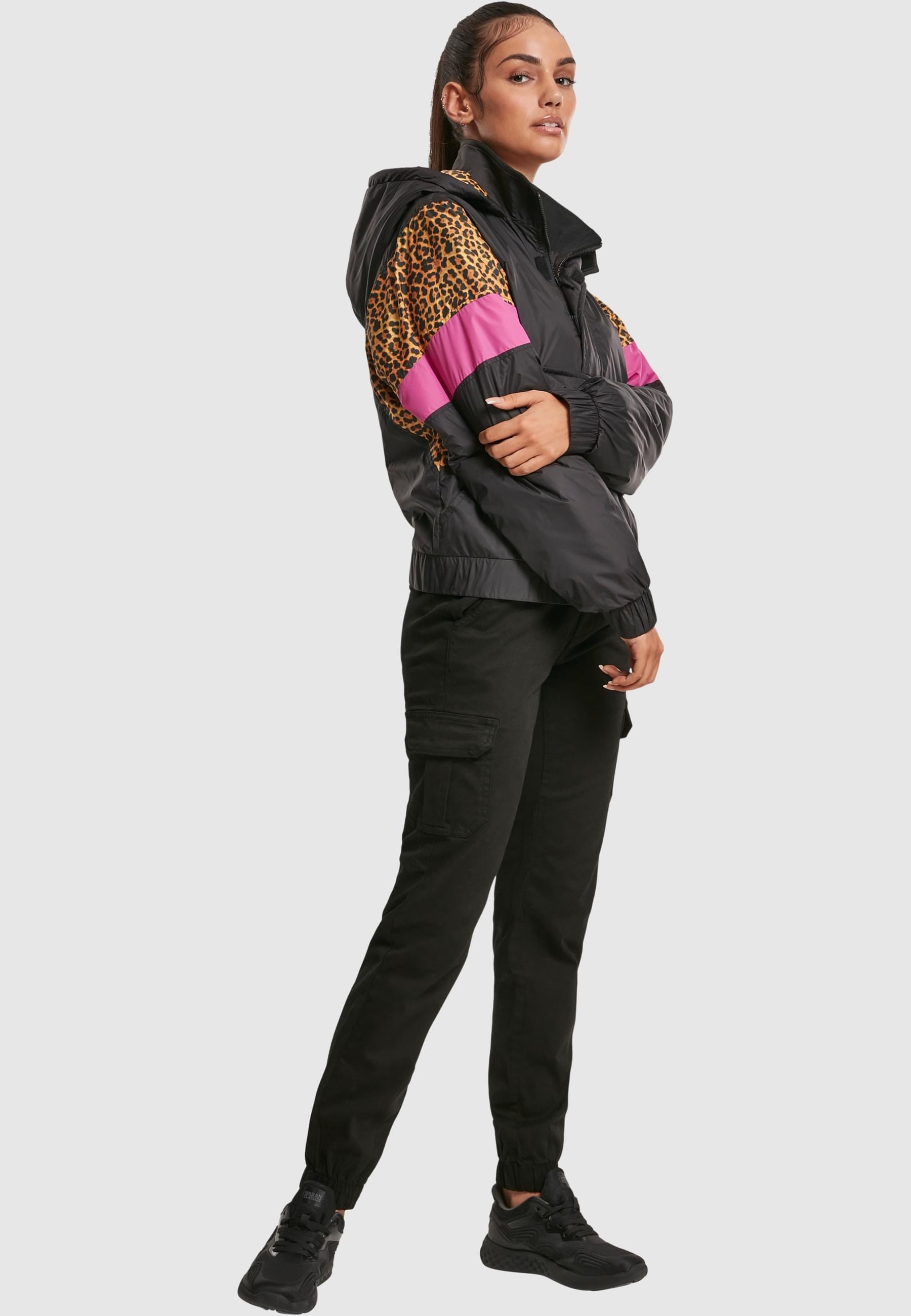 URBAN CLASSICS Allwetterjacke »Urban Classics Damen Ladies AOP Mixed Pull Over Jacket«, (1 St.), mit Kapuze