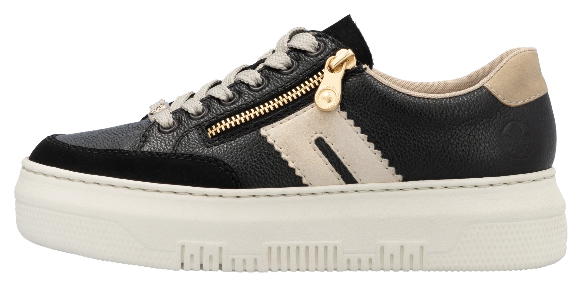 Rieker Plateausneaker, Schnürschuh, Halbschuh, Freizeitschuh mit seitlichem Reißverschluss