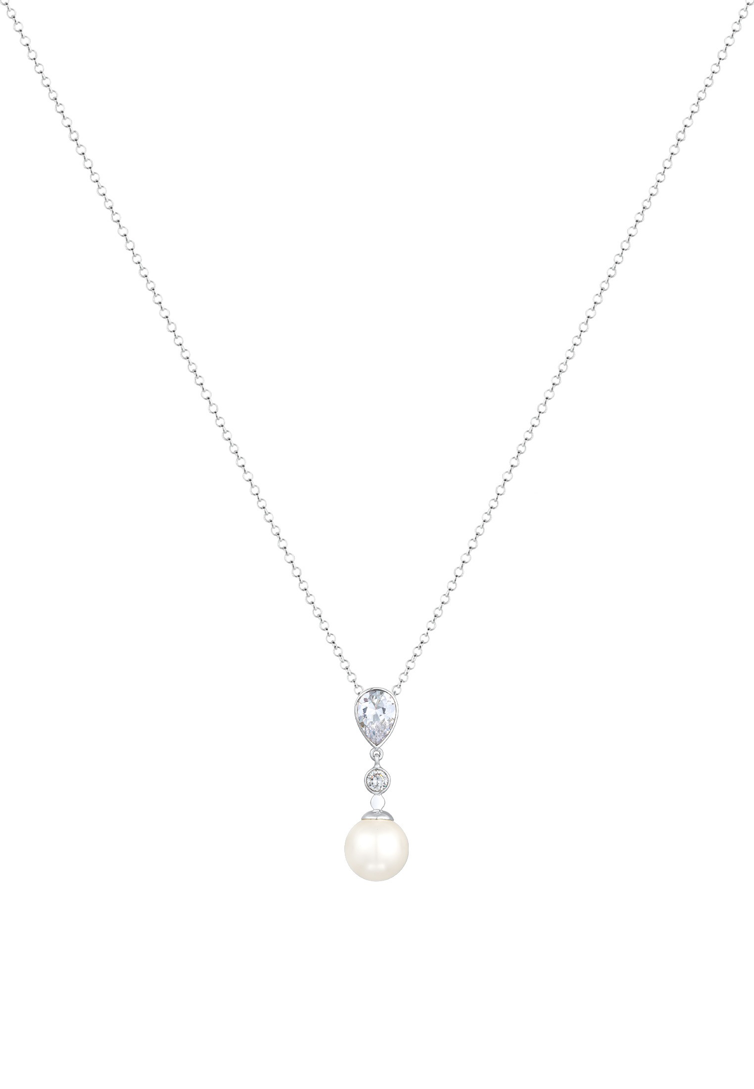 Nenalina Perlenkette »Anhänger mit Zirkonia Tropfen und Synthetische Perle«