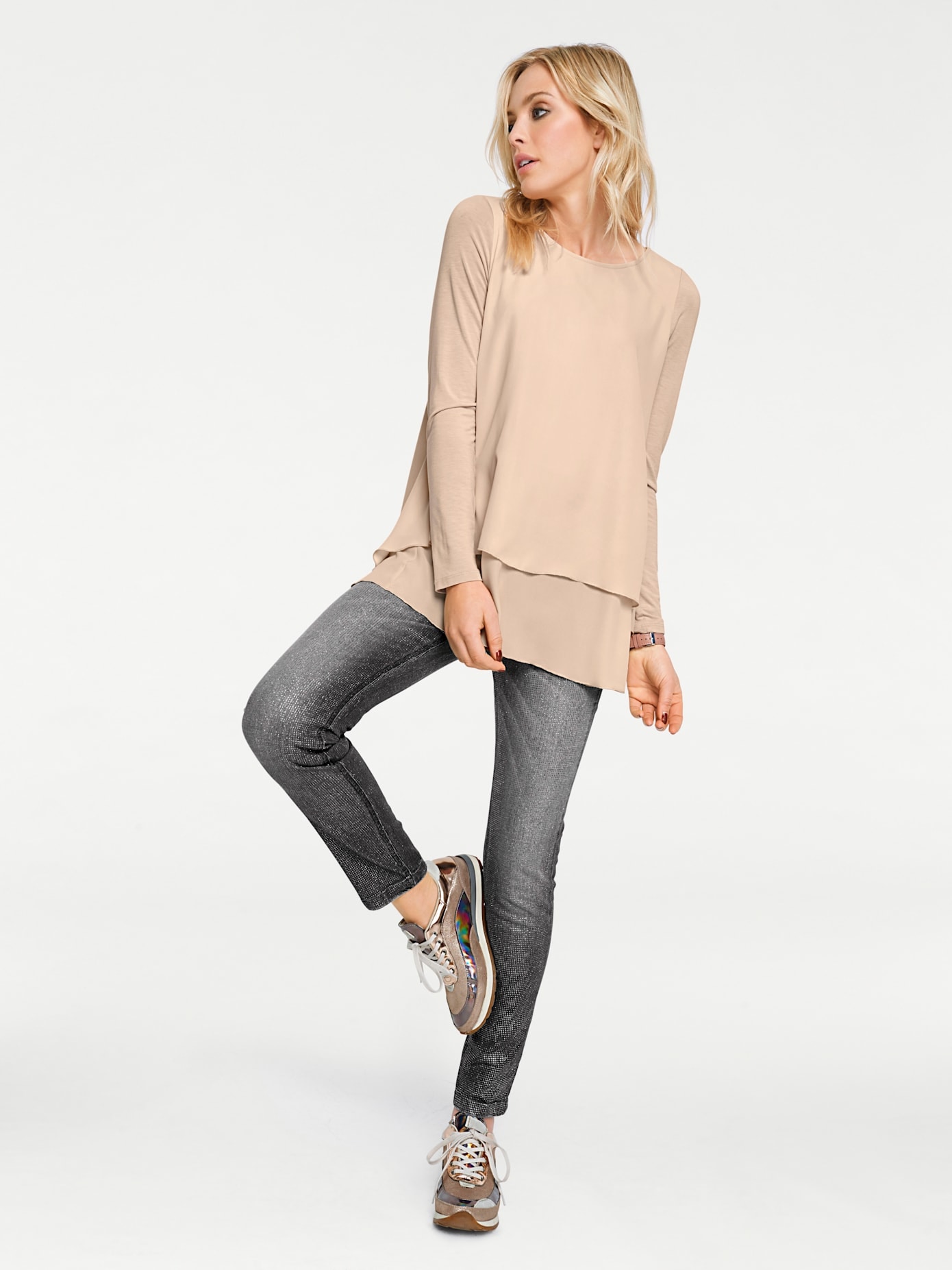 heine Rundhalsshirt "Rundhals-Shirt" 1 Stk. tlg. günstig online kaufen