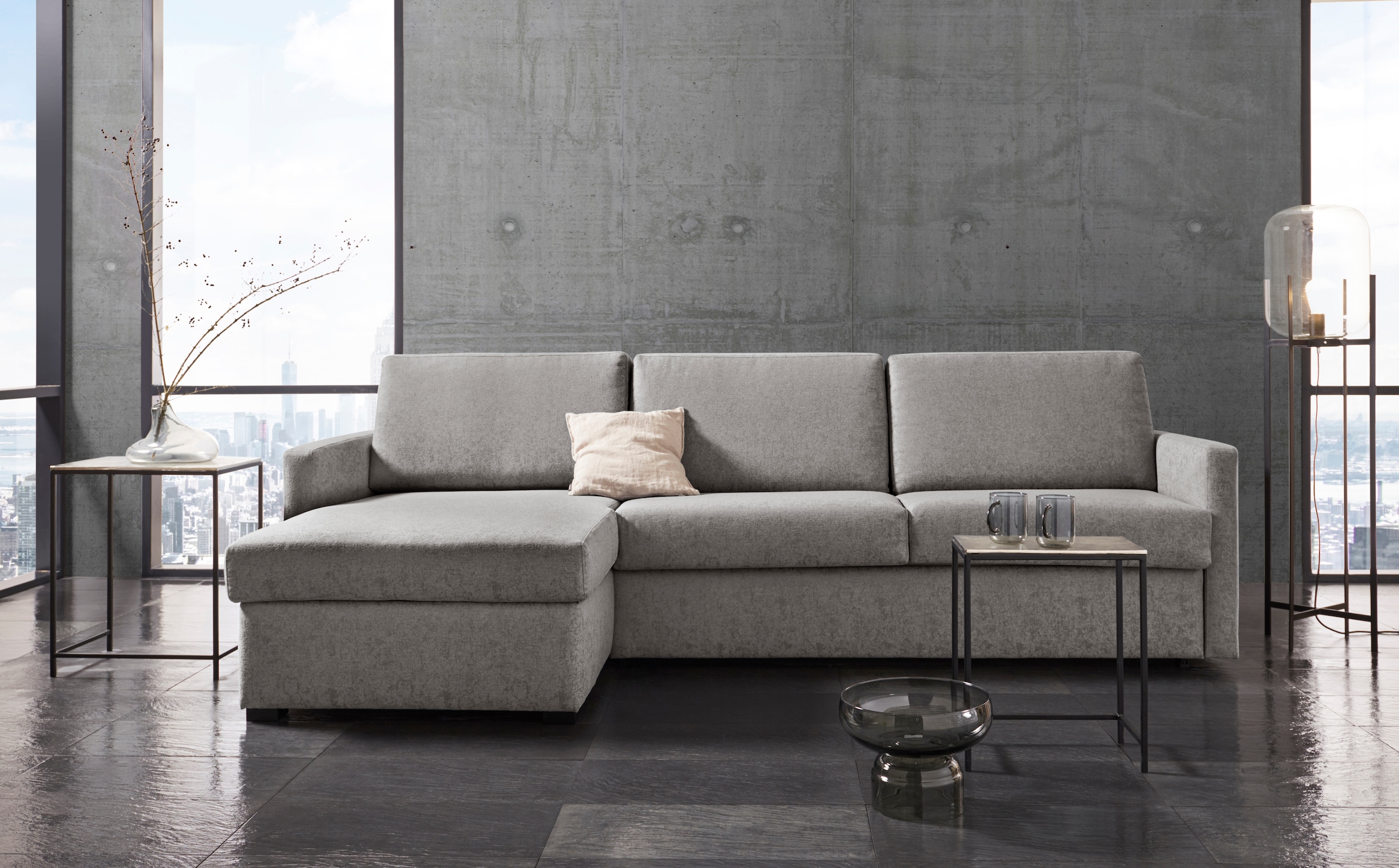 Home affaire Schlafsofa "GOLDPOINT Ecksofa 264 cm, Liegefläche (140/200cm), günstig online kaufen