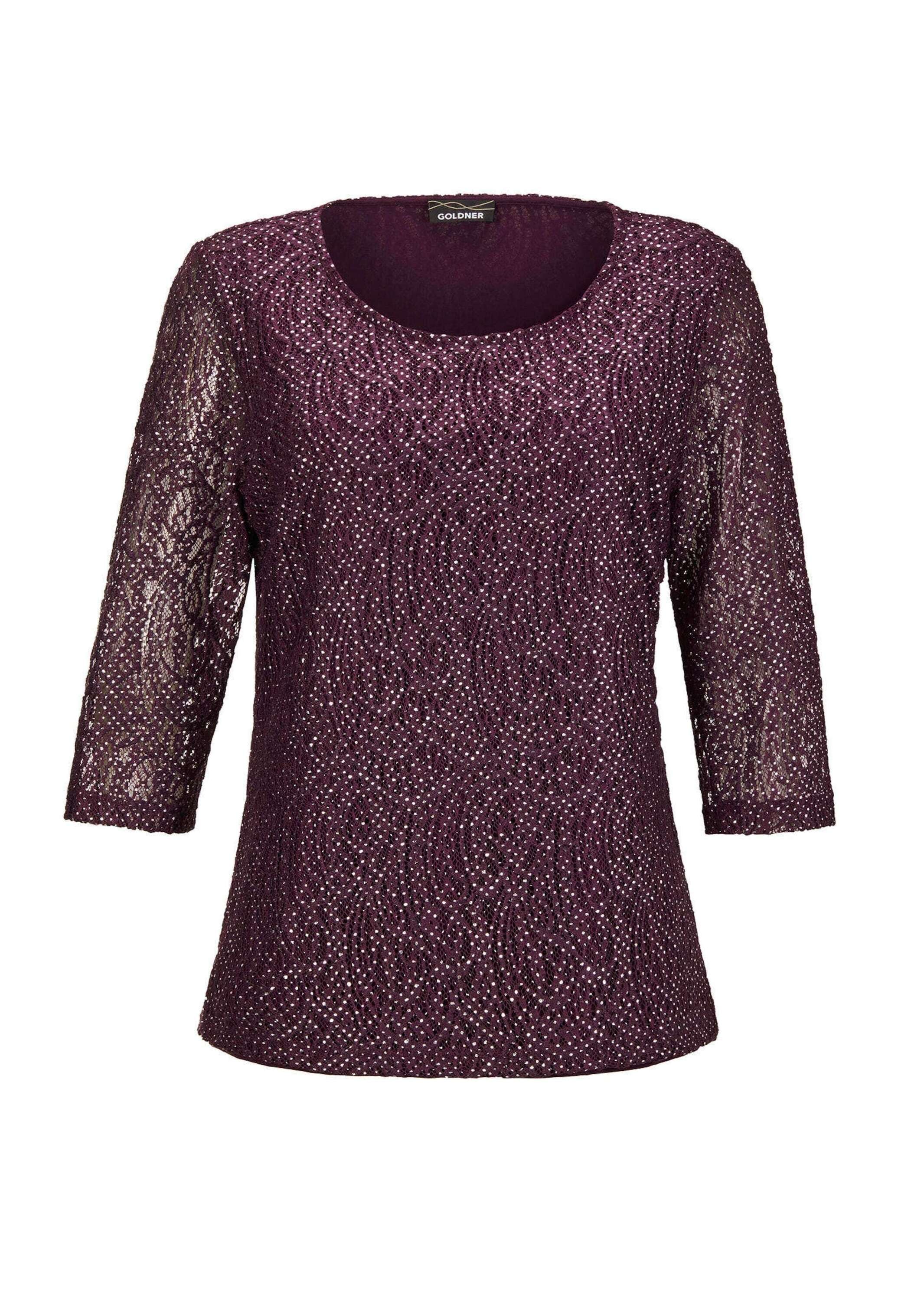 GOLDNER Kurzarmbluse "Spitzenbluse mit zartem Glanz" günstig online kaufen