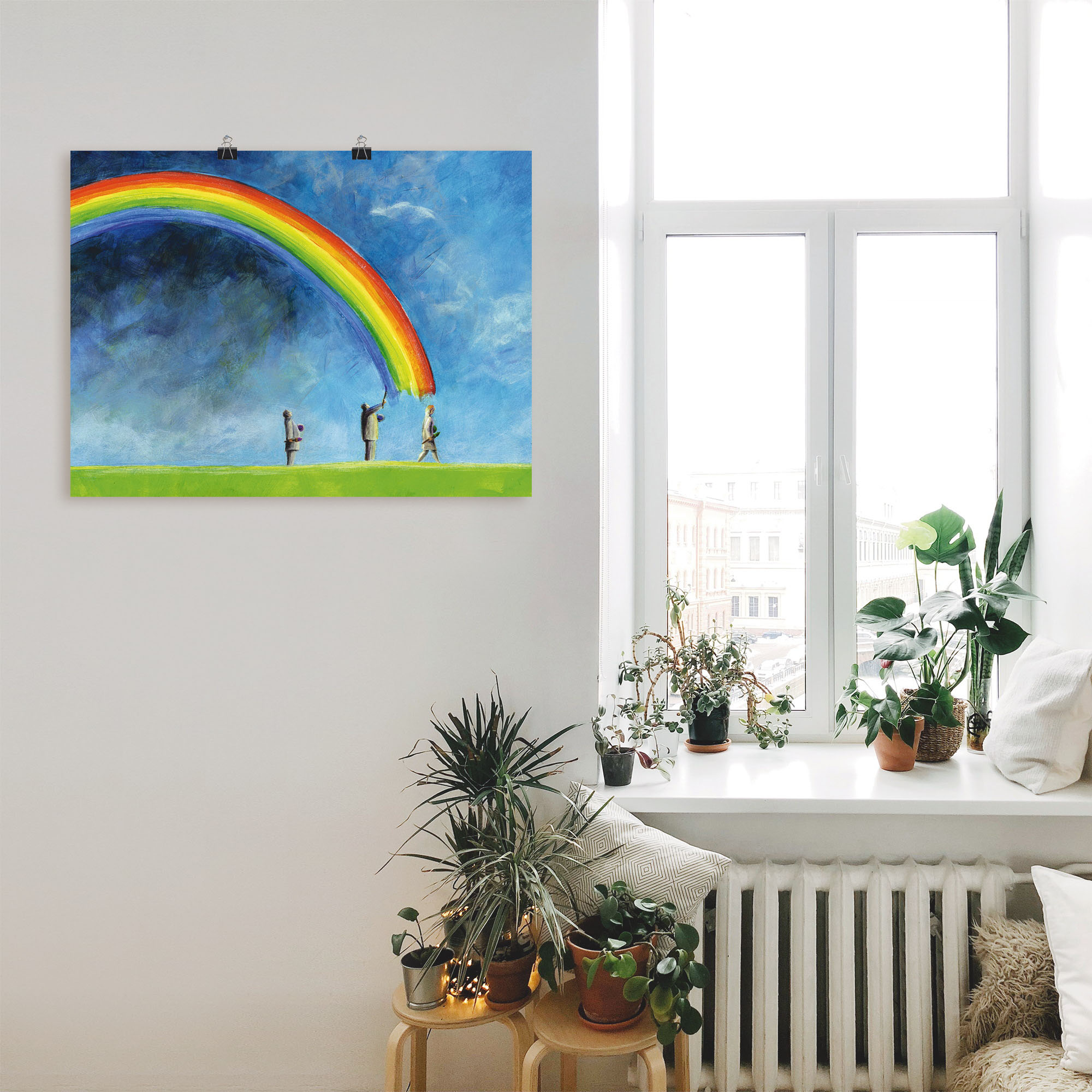 Thumbnail - Artland Poster "Regenbogen malen" Gruppen & Familien 1 Stk. tlg. ohne Rahmen