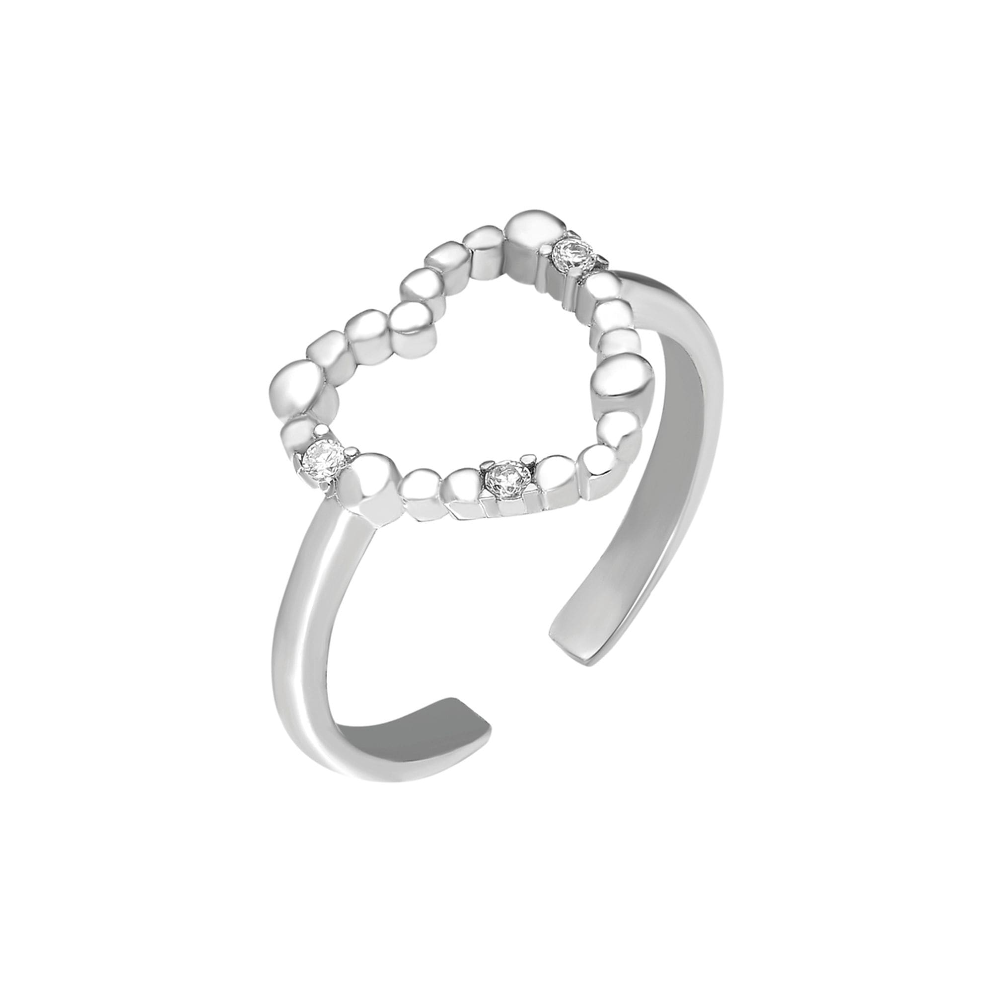 Fingerring »925/- Sterling Silber rhodiniert Glänzend Zirkoni«