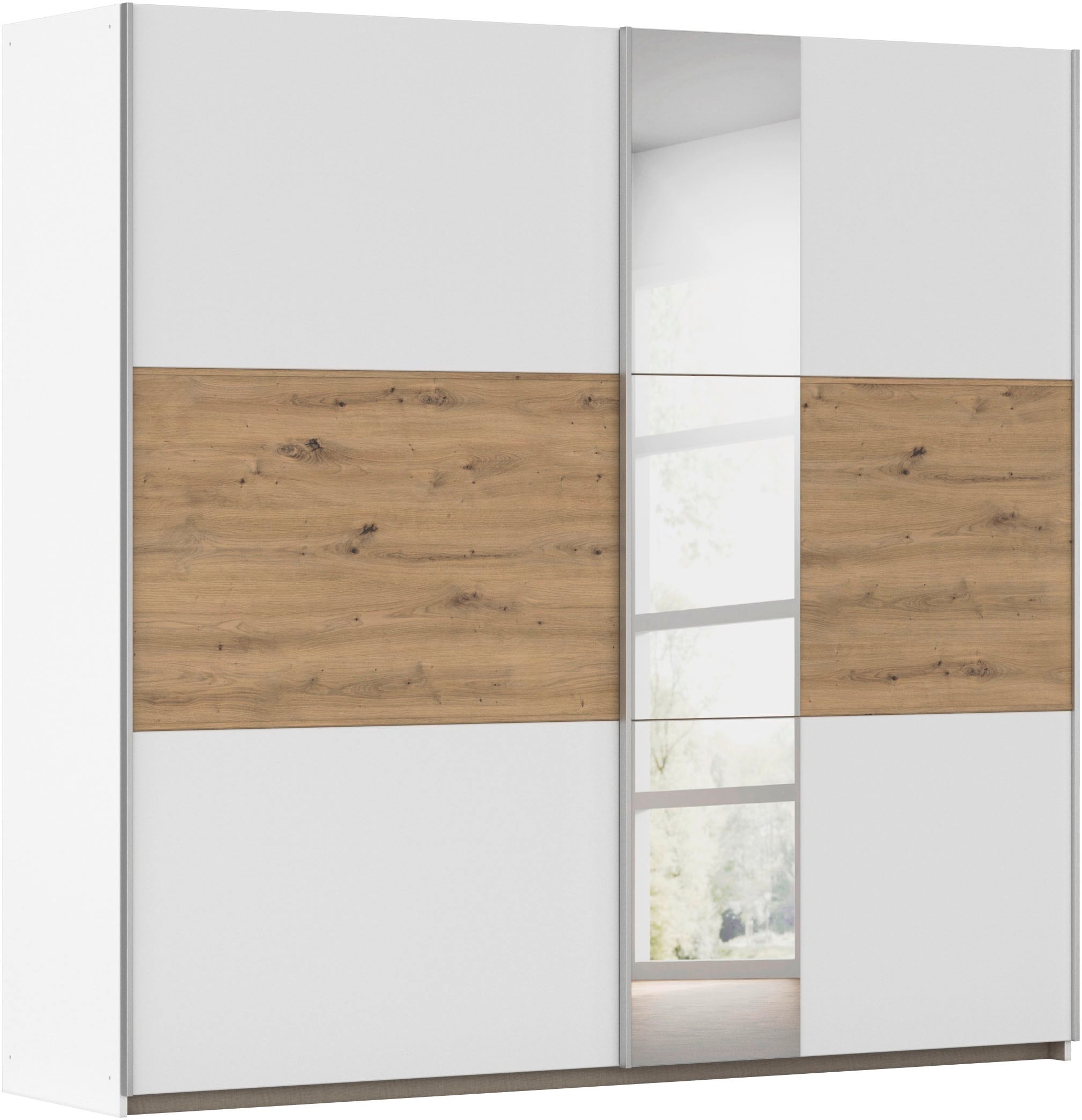 OTTO home Kleiderschrank "Mehrzweckschrank Aktenschrank Möbel Mietswohnung TOPSELLER ASTANA" 3 Ausstattungen BASIC/CLASSIC/PREMIUM (inkl. SOFT-CLOSE-FUNKTION), mit 3 Spiegelelementen, Metallgriffleisten alufarbig MADE IN GERMANY